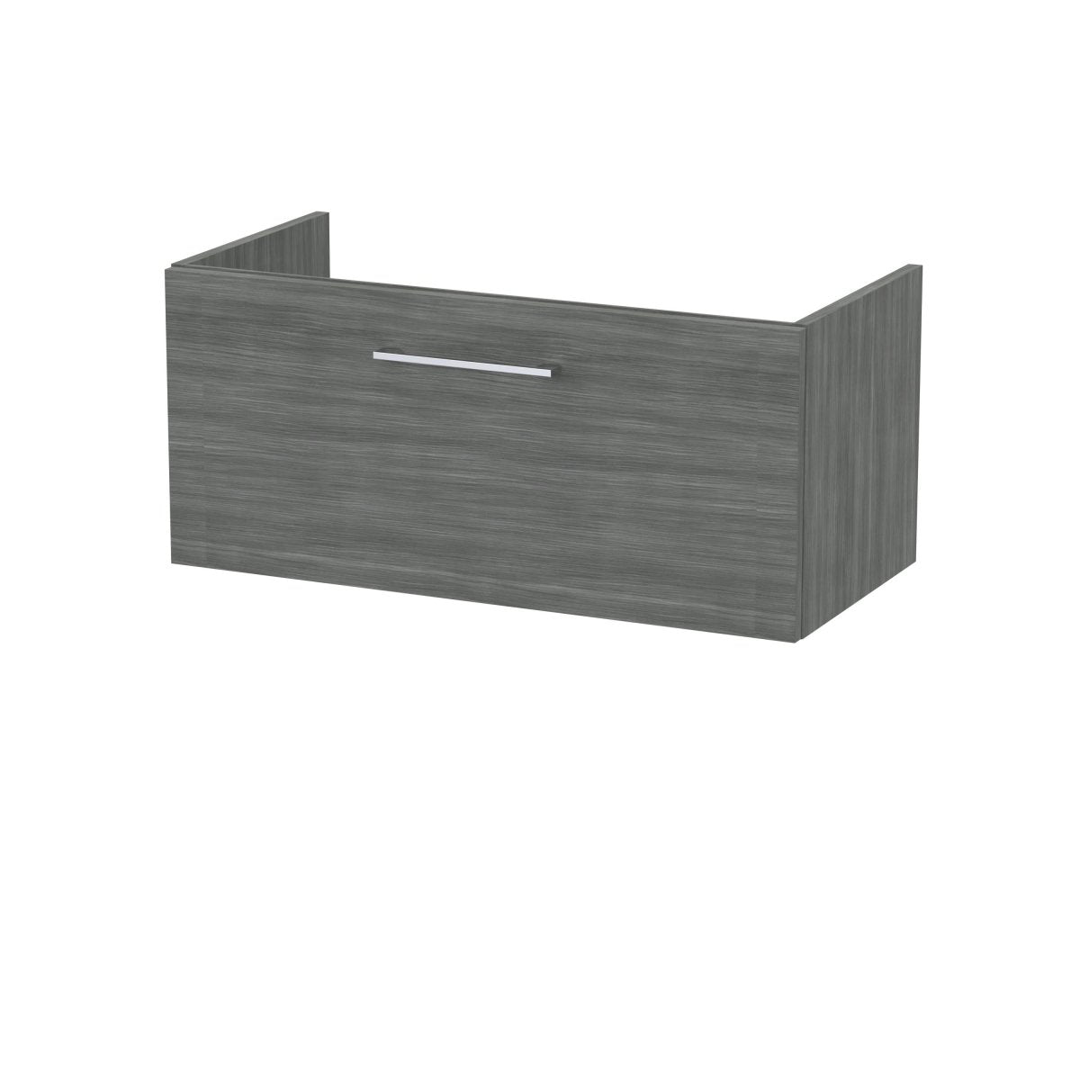 Hudson Reed Arno Wall Hung Vanity Unit, Durable Single Soft-Close Drawer with D-Shape Handle Vanity Unit for Modern Bathroom Setups in Anthracite Finish, 800mm