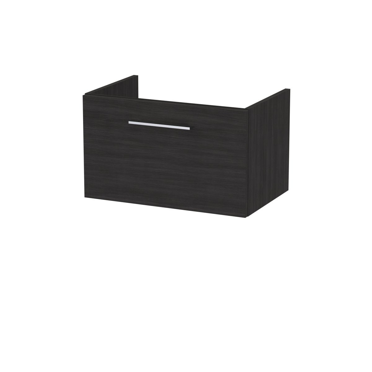 Hudson Reed Arno Wall Hung Vanity Unit, Durable Single Soft-Close Drawer with D-Shape Handle Vanity Unit for Modern Bathroom Setups in Charcoal Black Finish, 600mm