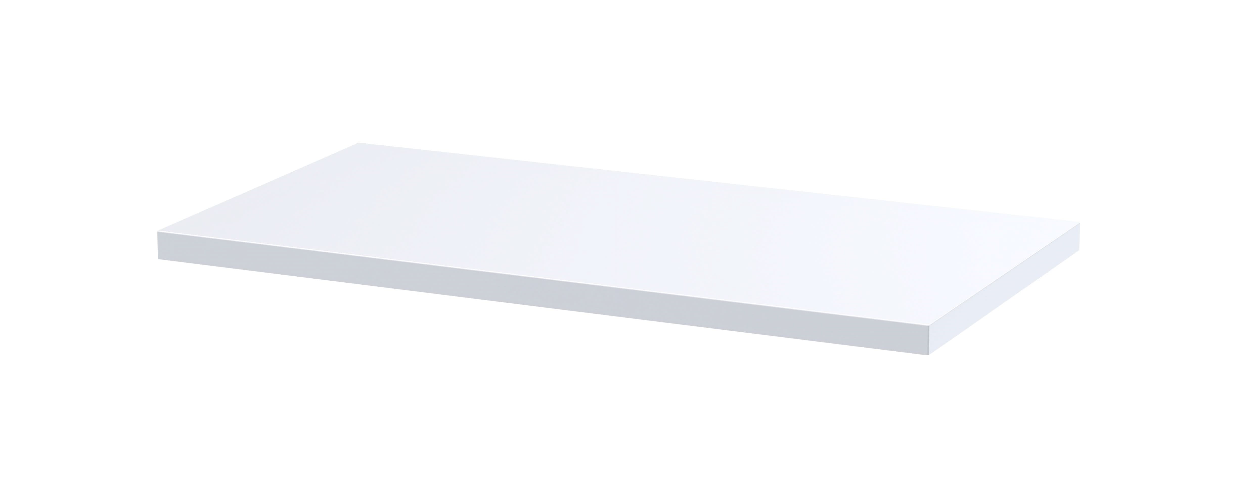 Hudson Reed Fusion WC Unit Worktop, Compact Durable Solid Surface Bathroom Countertop Designed for Modern Fitted Toilet Units in Premium Gloss White Finish, 505X260