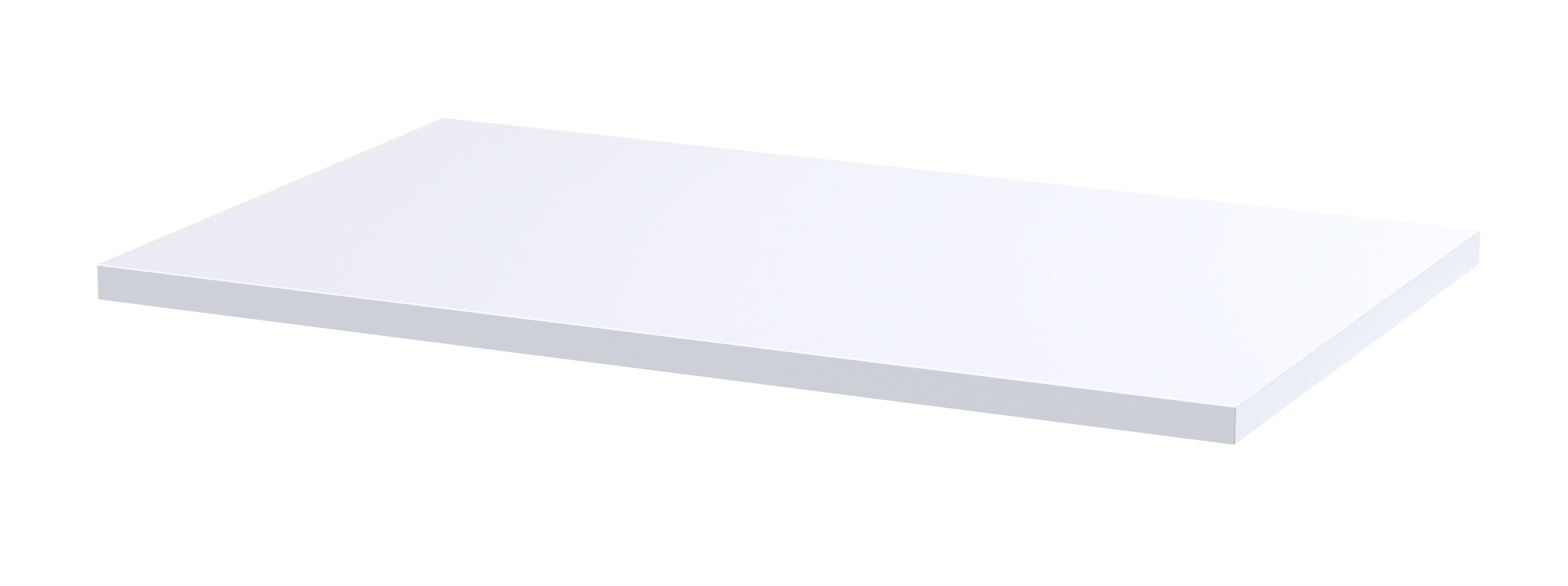 Hudson Reed Fusion WC Unit Worktop, Compact Durable Solid Surface Bathroom Countertop Designed for Modern Fitted Toilet Units in Premium Gloss White Finish, 605X360