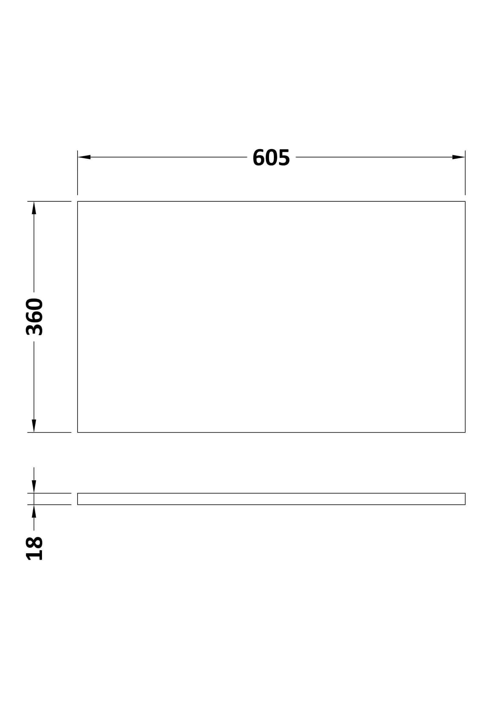 Hudson Reed Fusion WC Unit Worktop, Compact Durable Solid Surface Bathroom Countertop Designed for Modern Fitted Toilet Units in Premium Gloss White Finish, 605X360