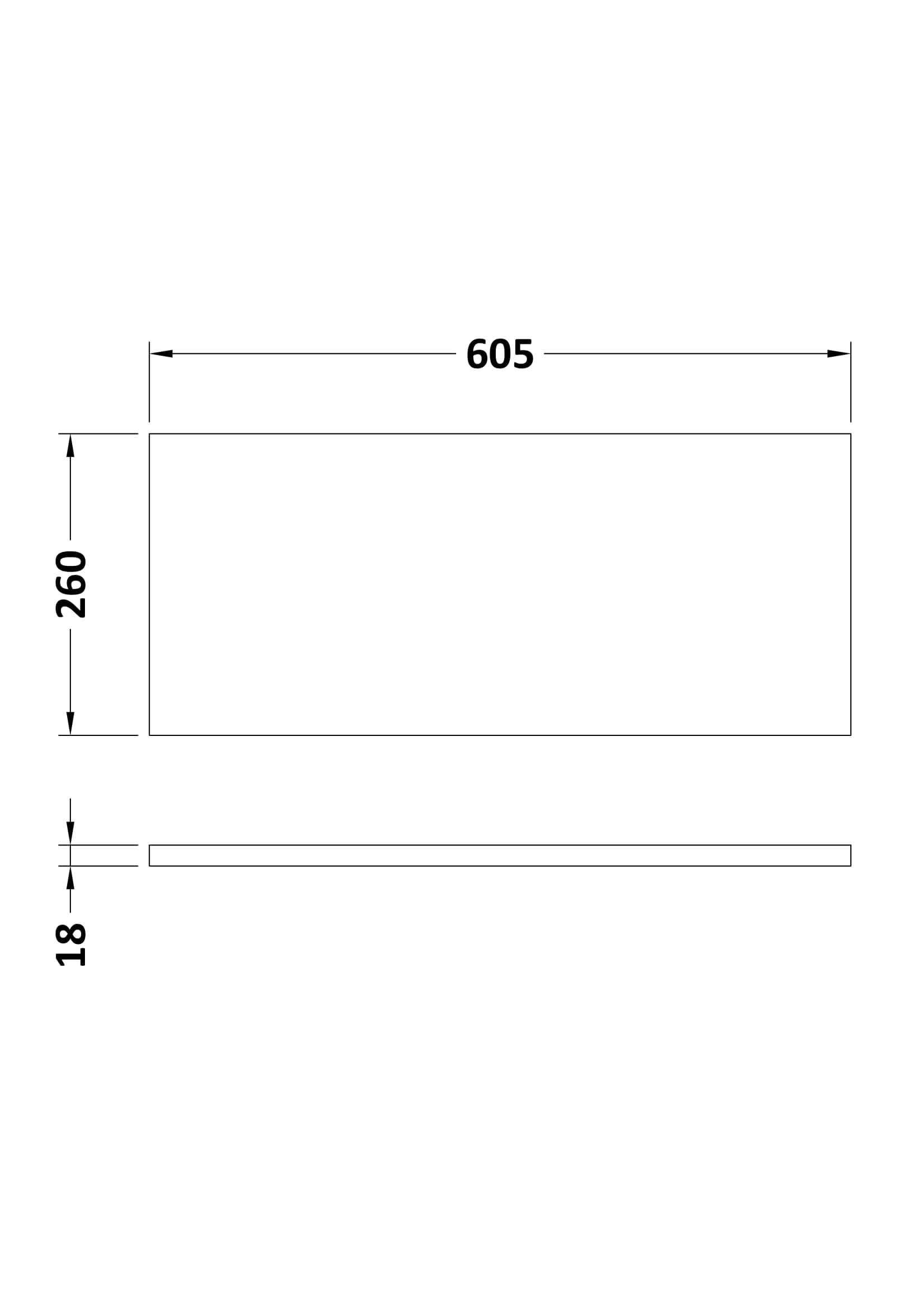 Hudson Reed Fusion WC Unit Worktop, Compact Durable Solid Surface Bathroom Countertop Designed for Modern Fitted Toilet Units in Premium Bleached Oak Finish, 605X260