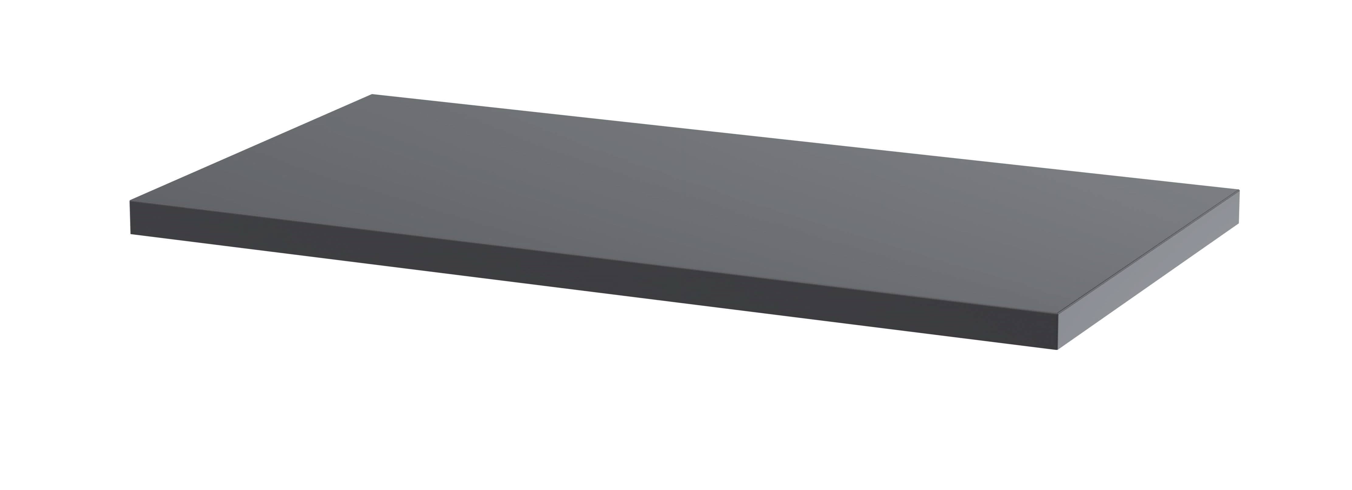Hudson Reed Fusion WC Unit Worktop, Compact Durable Solid Surface Bathroom Countertop Designed for Modern Fitted Toilet Units in Premium Gloss Grey Finish, 505X260