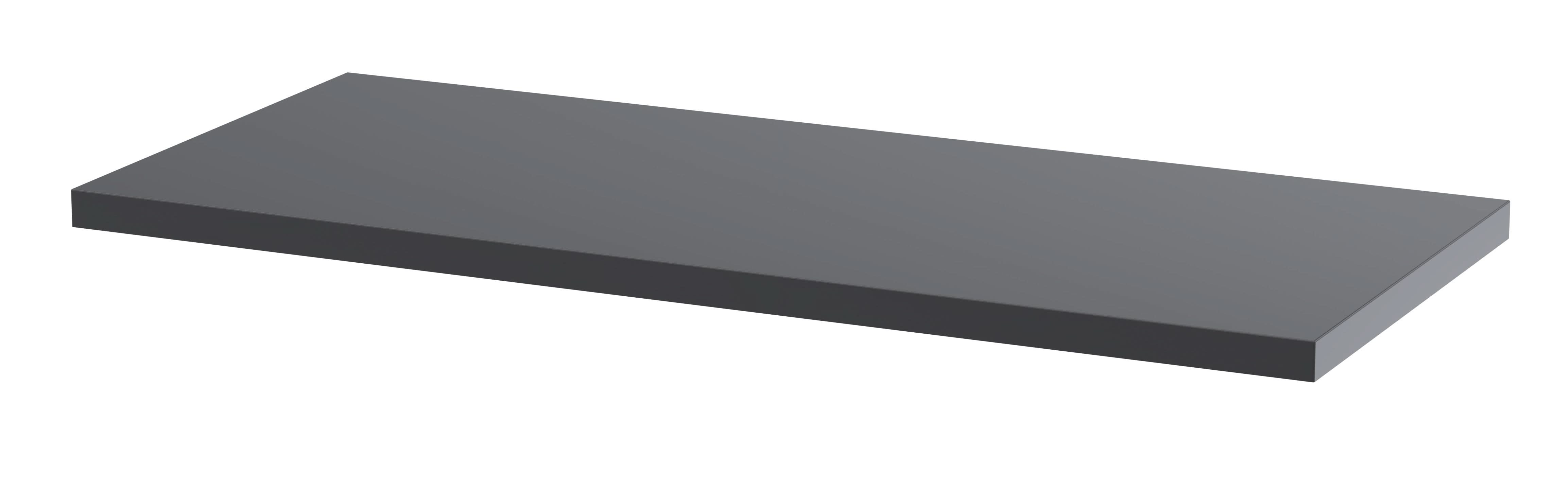 Hudson Reed Fusion WC Unit Worktop, Compact Durable Solid Surface Bathroom Countertop Designed for Modern Fitted Toilet Units in Premium Gloss Grey Finish, 605X260