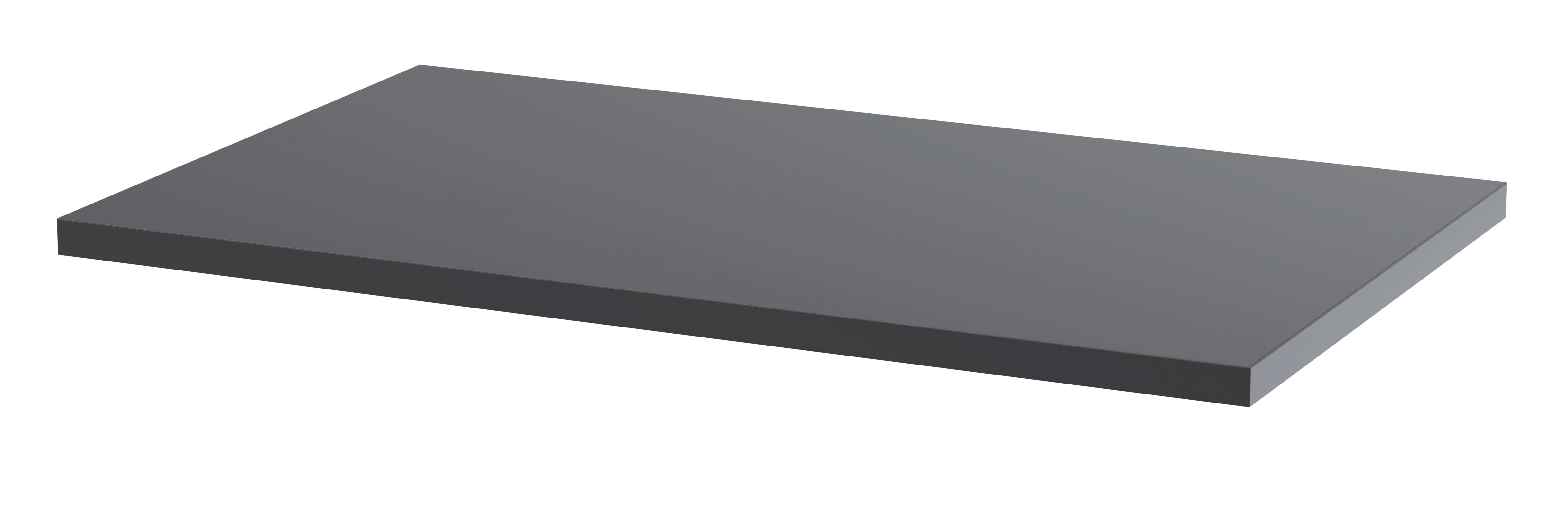 Hudson Reed Fusion WC Unit Worktop, Compact Durable Solid Surface Bathroom Countertop Designed for Modern Fitted Toilet Units in Premium Gloss Grey Finish, 605X360