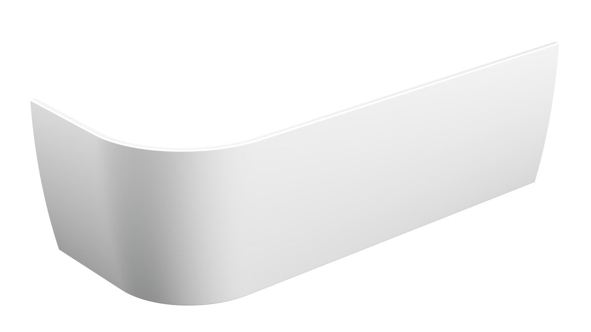 Hudson Reed Back to Wall J Corner Bath Panel RH, Durable Acrylic Build Curved Side Bath Panel, Modern Bathroom Wall Panels for Corner Baths in Gloss White, 1700mm