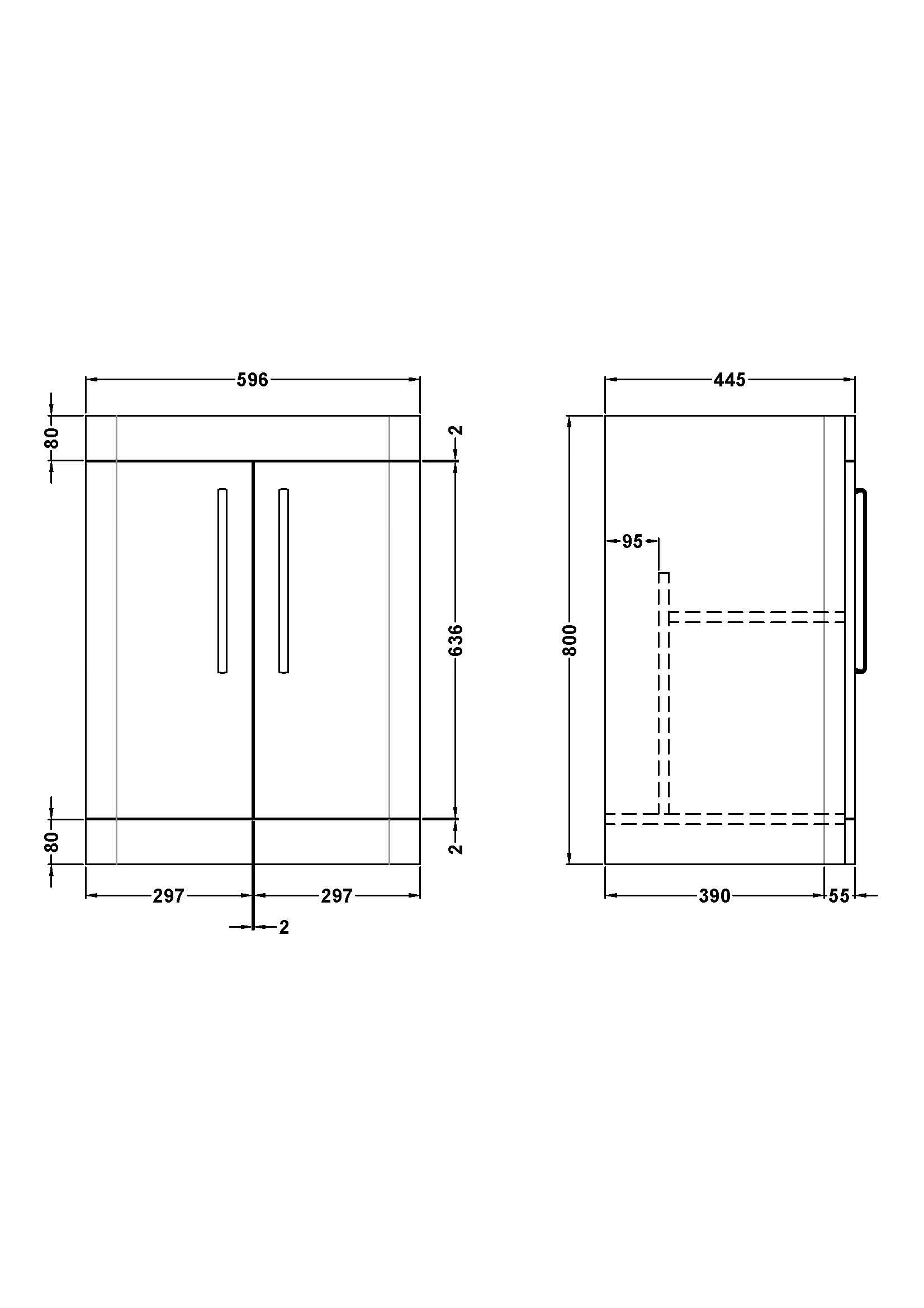 Hudson Reed Parade Component Floor Standing 2 Soft Close Door Vanity Unit, Bathroom Vanity Units with Storage in Satin Green, 600mm