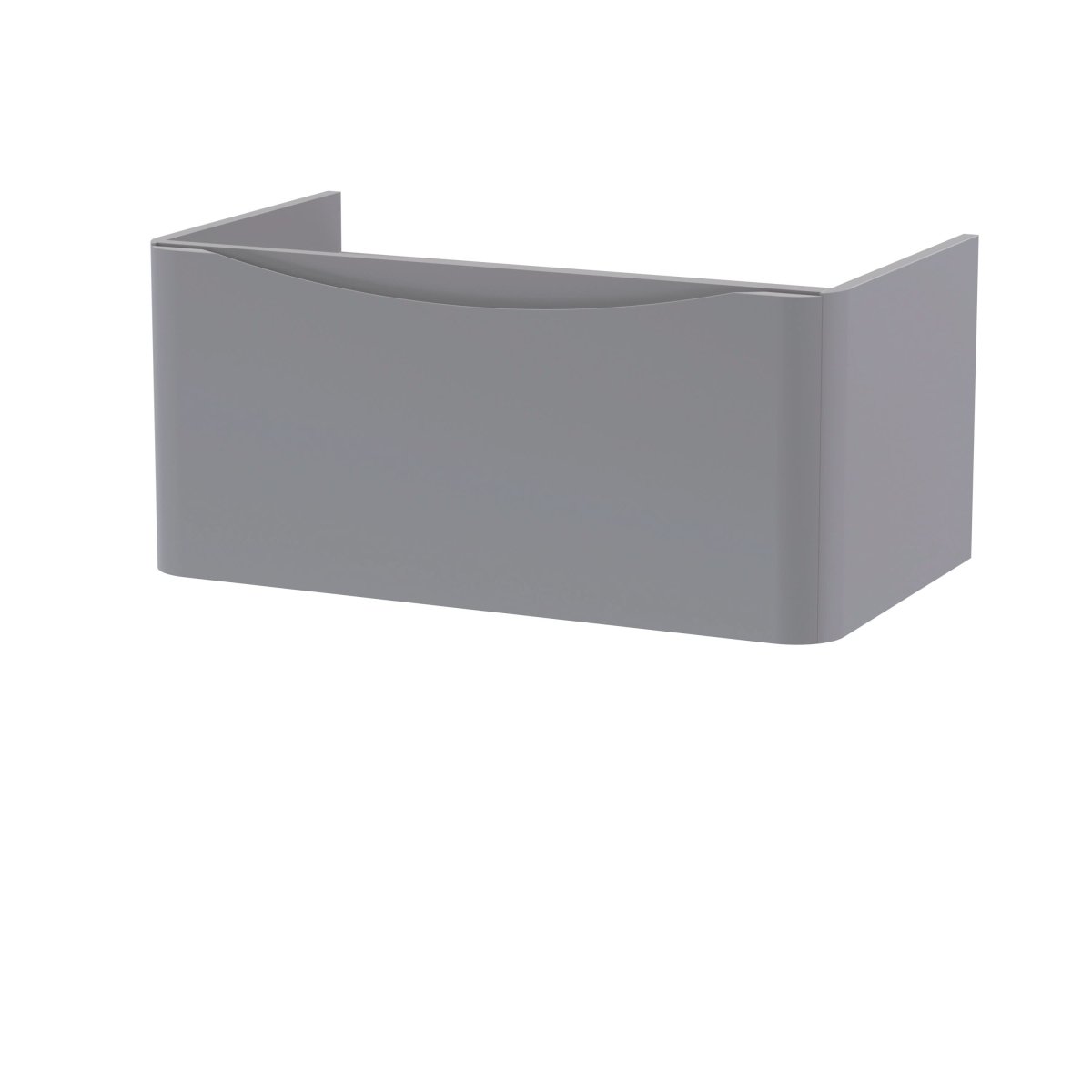 Hudson Reed Lunar Wall Hung Vanity Unit, Durable 1 Soft Close Drawers with Inset Handle Vanity Unit Storage For Modern Bathrooms in Satin Grey Finish, 800mm