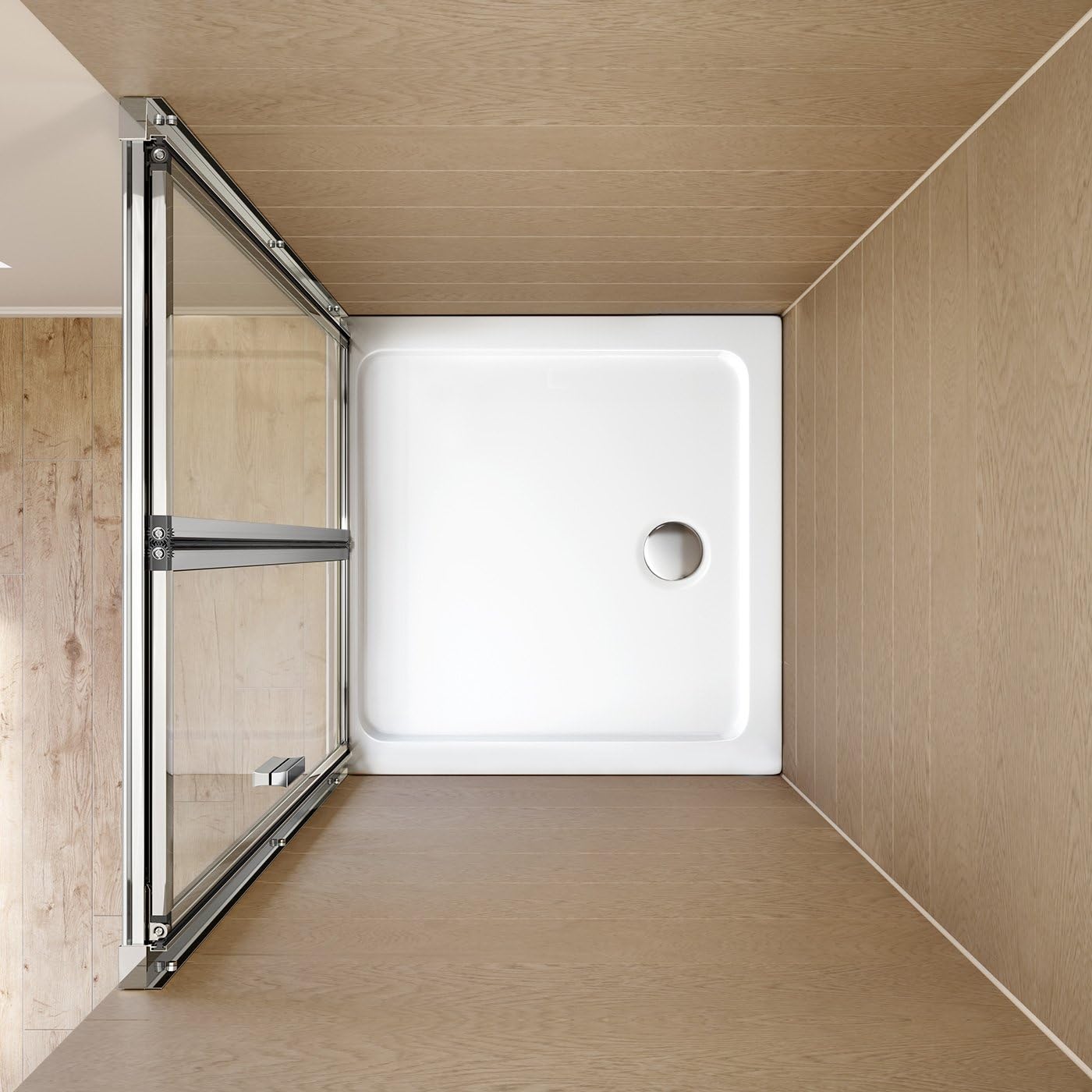 iBathUK Solis Bifold EasyClean Glass Shower Enclosure, Reversible 6mm Folding Door, 760mm