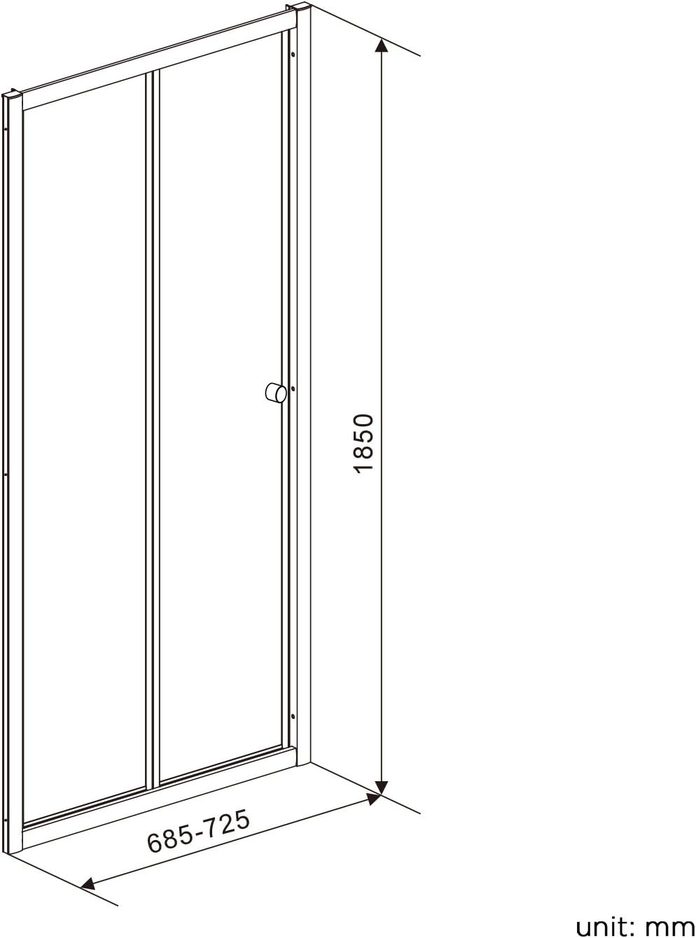 iBathUK Vesper Bifold Shower Enclosure, Reversible 6mm EasyClean Glass Door Cubicle, 700mm
