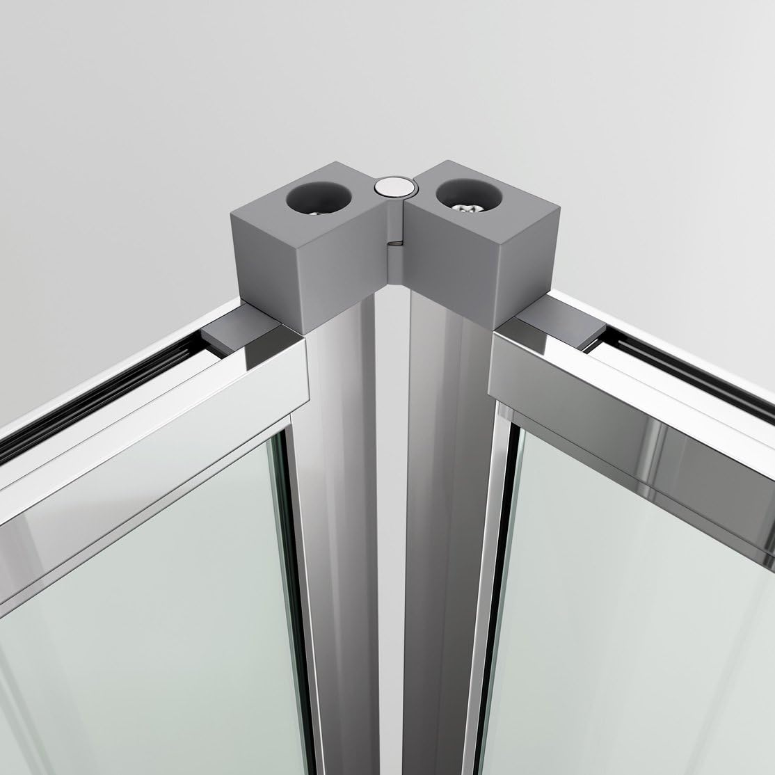 iBathUK Vesper Bifold Shower Enclosure, Reversible 6mm EasyClean Glass Door Cubicle, 700mm