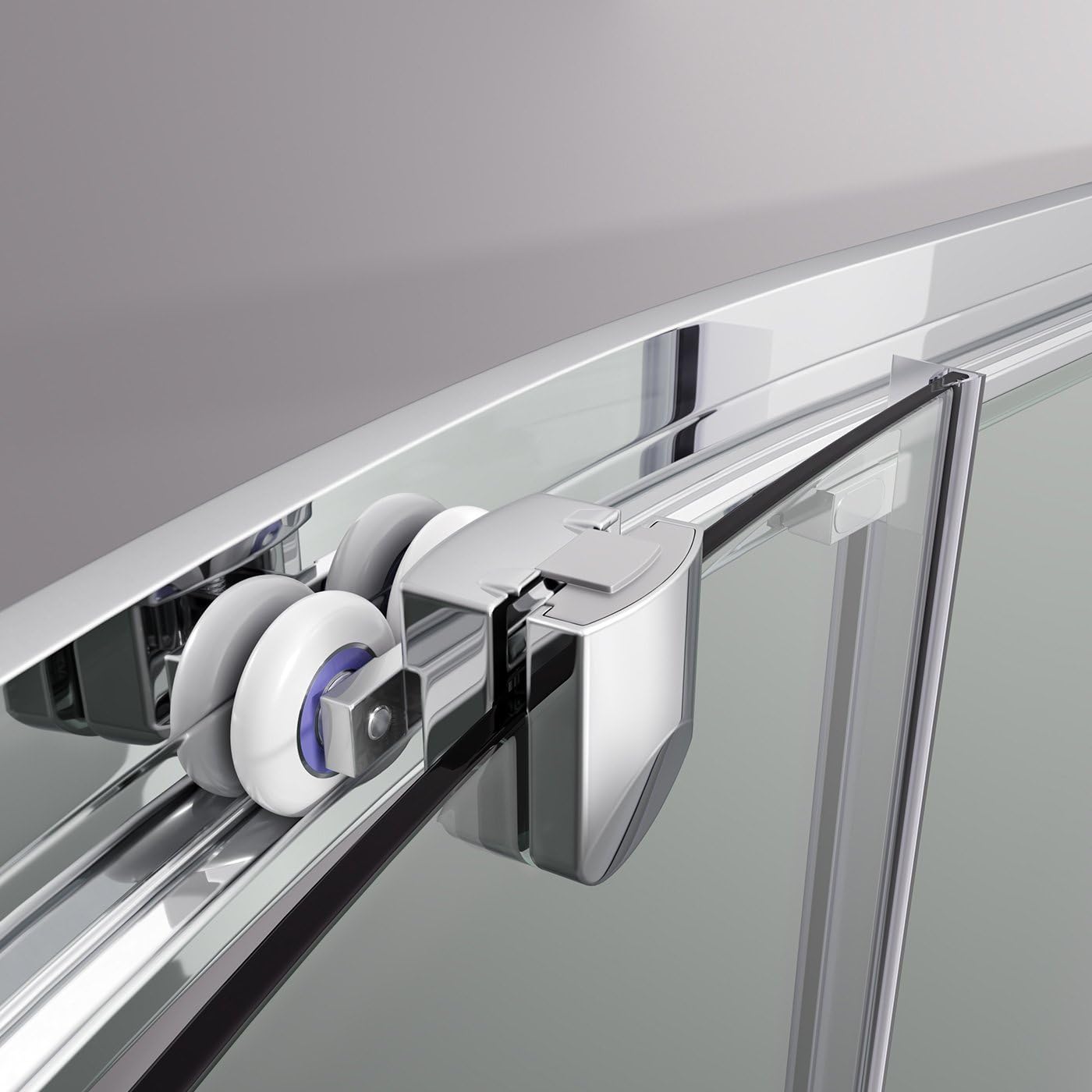 iBathUK Solis Quadrant Sliding Shower Enclosure, 6mm Reversible Glass Door for Modern Bathroom Corners, Offset Quadrant Shower Enclosure, 900 x 760mm