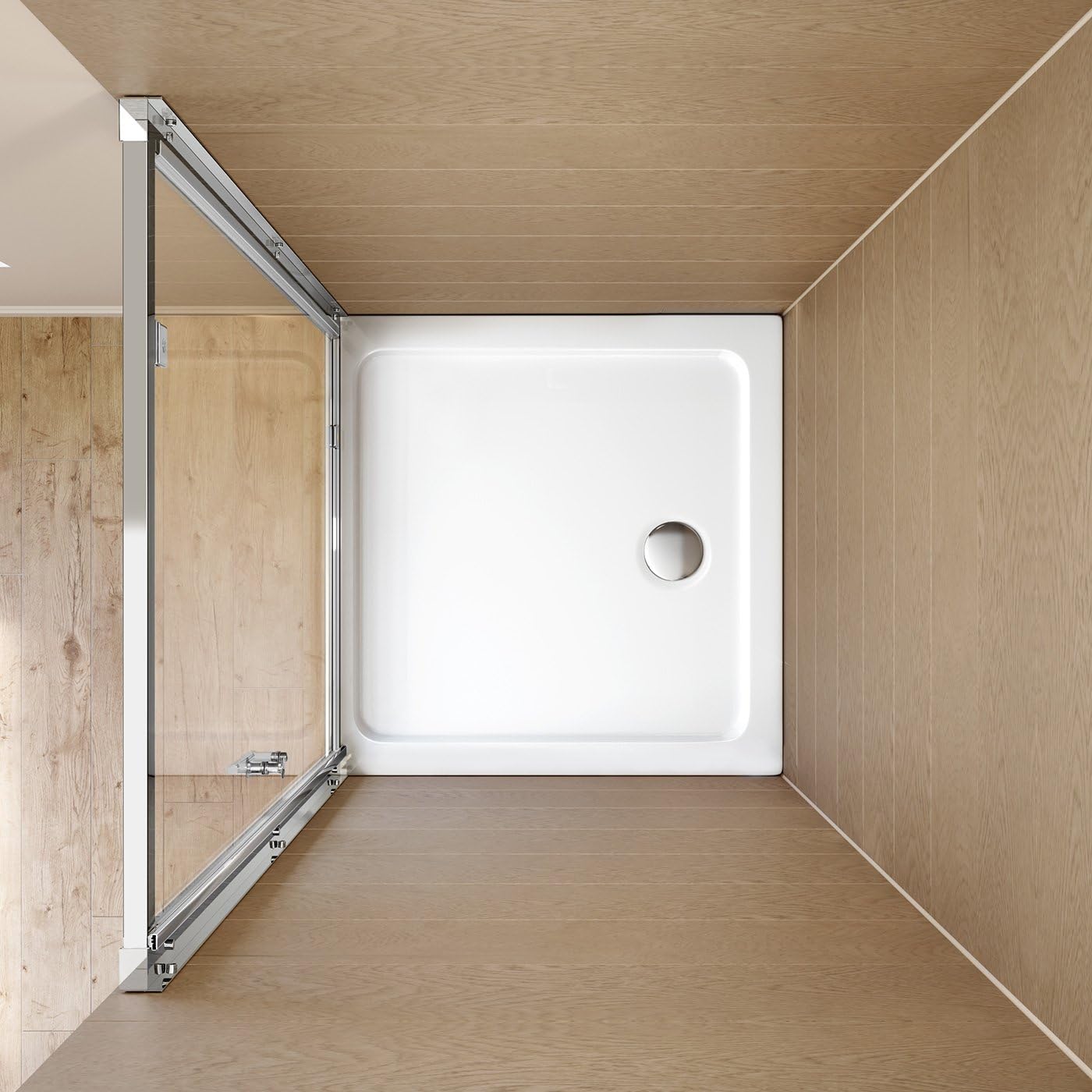 iBathUK Solis Pivot Hinge Shower Enclosure, Reversible 6mm Thick Toughened Glass Cubicle Door, Pivot Shower Enclosure, 760mm