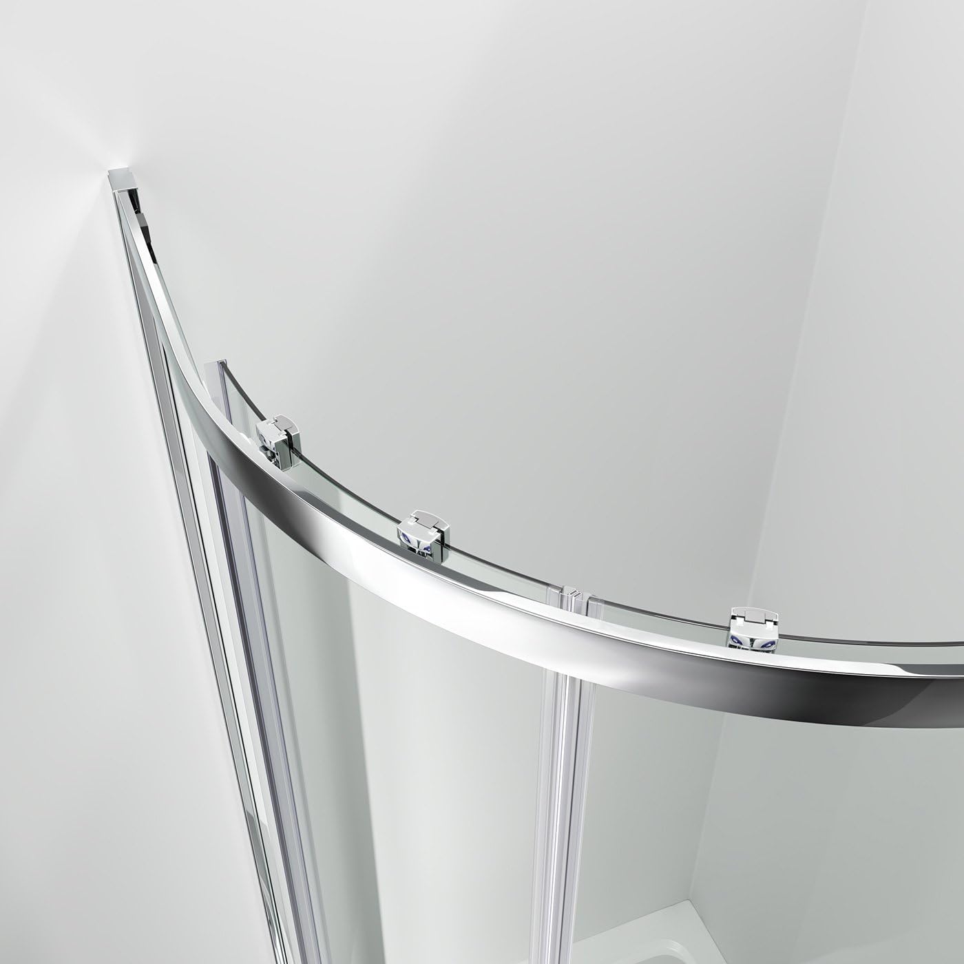 iBathUK Solis Quadrant Sliding Shower Enclosure, 6mm Reversible Glass Door for Modern Bathroom Corners, Offset Quadrant Shower Enclosure, 800 x 800mm