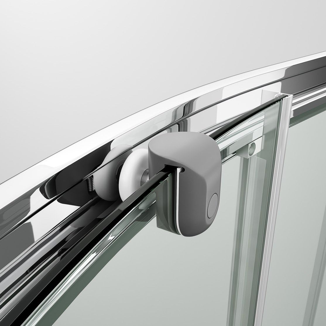 iBathUK Vesper Modern Quadrant Glass Shower Enclosure, Curved Double Sliding Doors, Quadrant Shower Enclosure, 800â€¯Ã—â€¯800â€¯mm