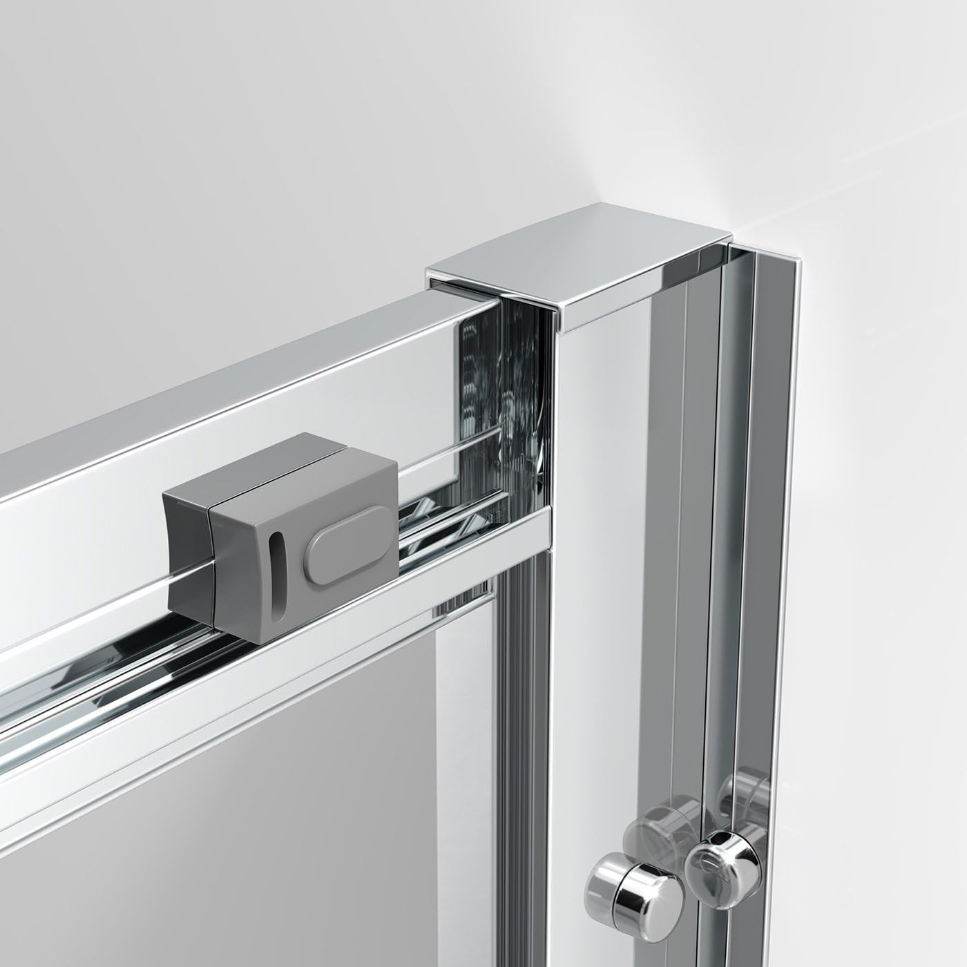 iBathUK Solis Sliding Shower Enclosure, Reversible 6mm Toughened Glass Door for Modern Bathroom Cubicles, Sliding Shower Enclosure, 1000mm