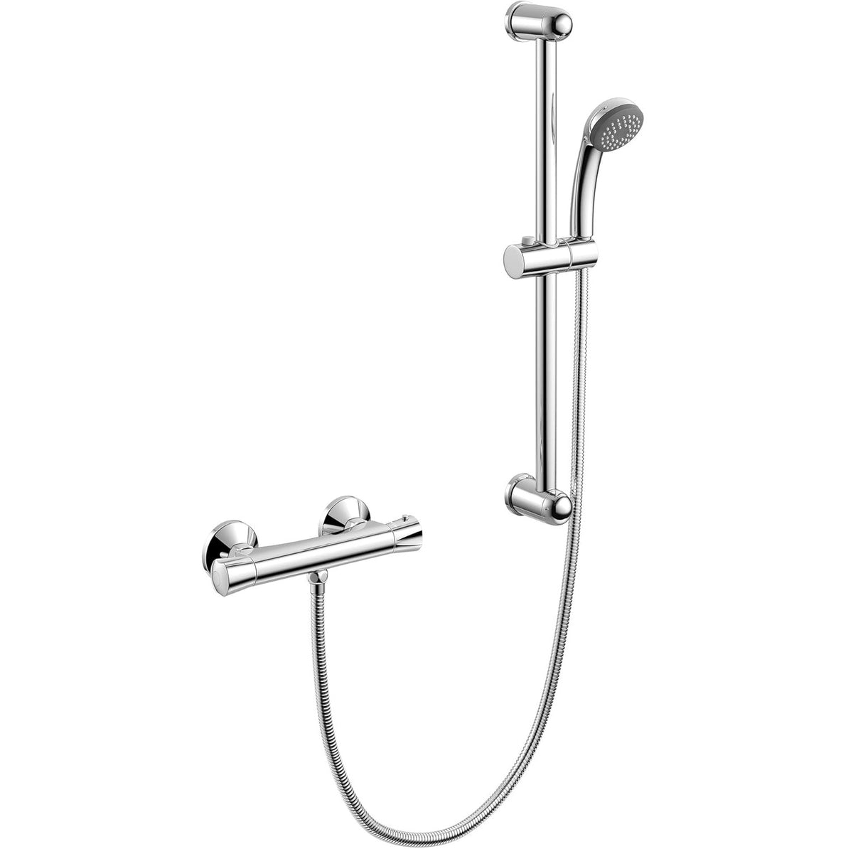 Eco Exposed Bottom Outlet Thermostatic Bar Valve Shower Kit - Chrome