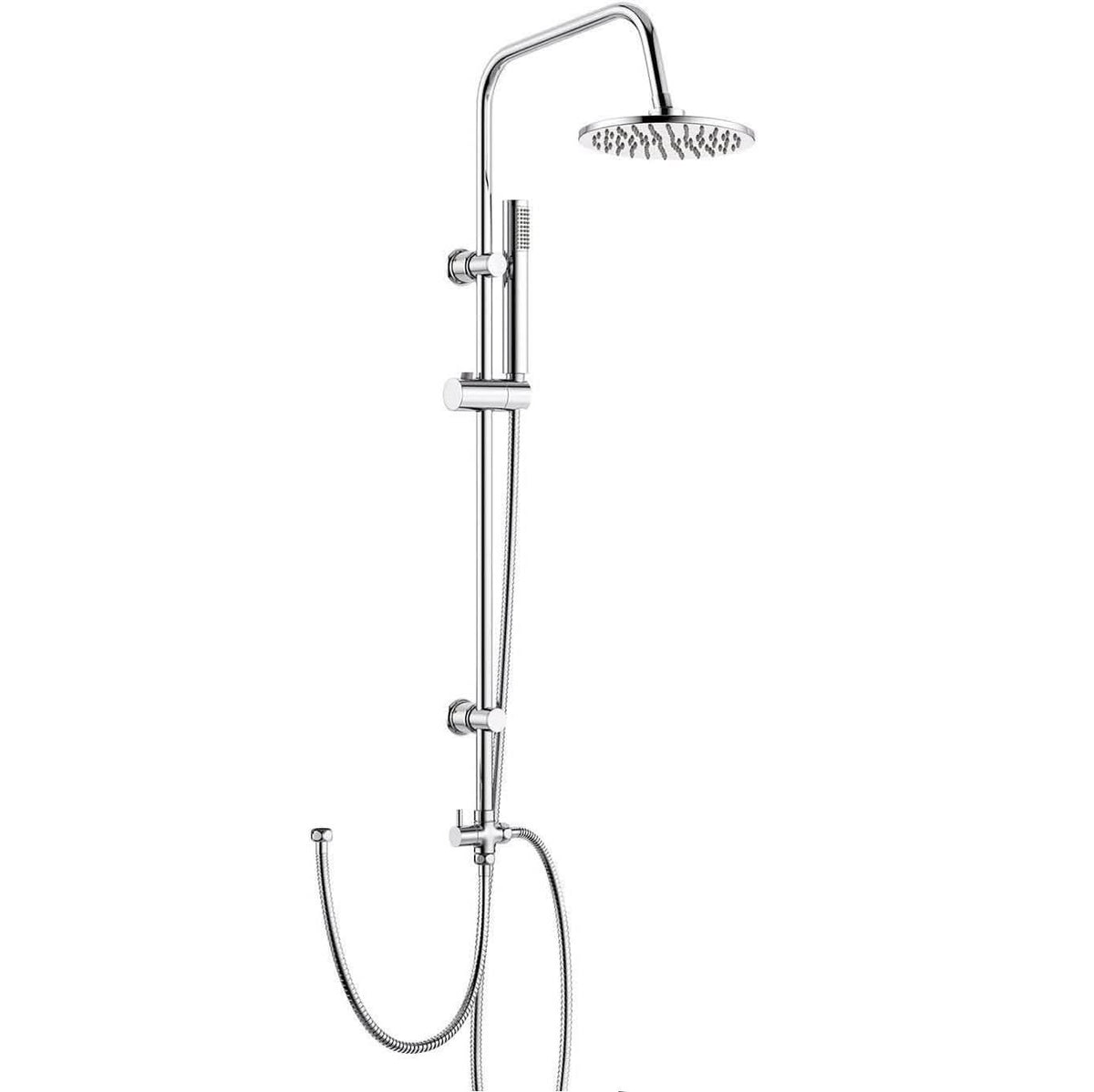 Elevex Round Rigid Riser Shower Kit & Diverter - Chrome