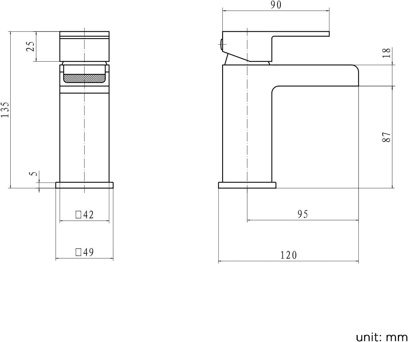 iBathUK Kinetic Waterfall Basin Sink Mixer Tap, Bath Tub Filler Luxury Bathroom Set, Elegant Bath Sink Mixer Tap, Chrome