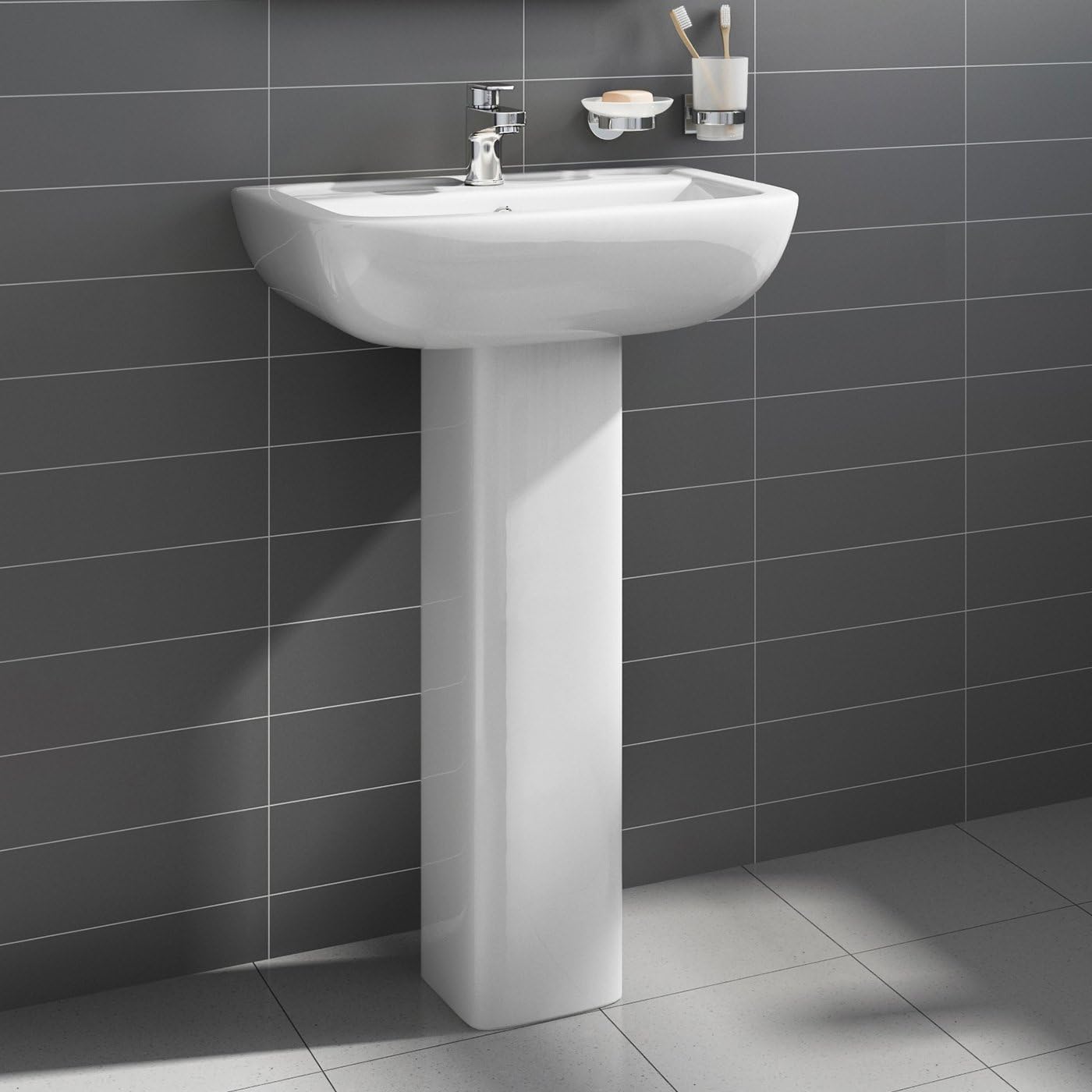 Naples Basin with Pedestal - White