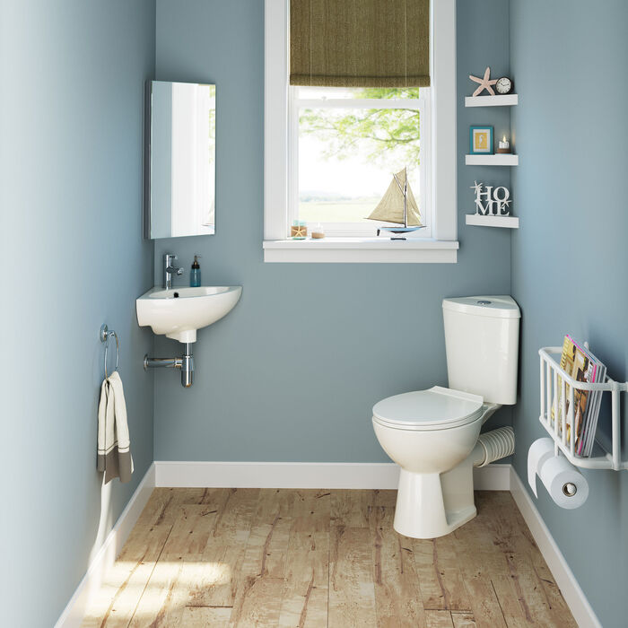 iBathUK Arcade Wall Mounted Corner Bathroom Mirror Cabinet, Stainless Steel Hinged Door Storage Unit with 2 Shelves, Modern Plain Mirror Design for Small Bathrooms and Cloakrooms in Silver, 300mm