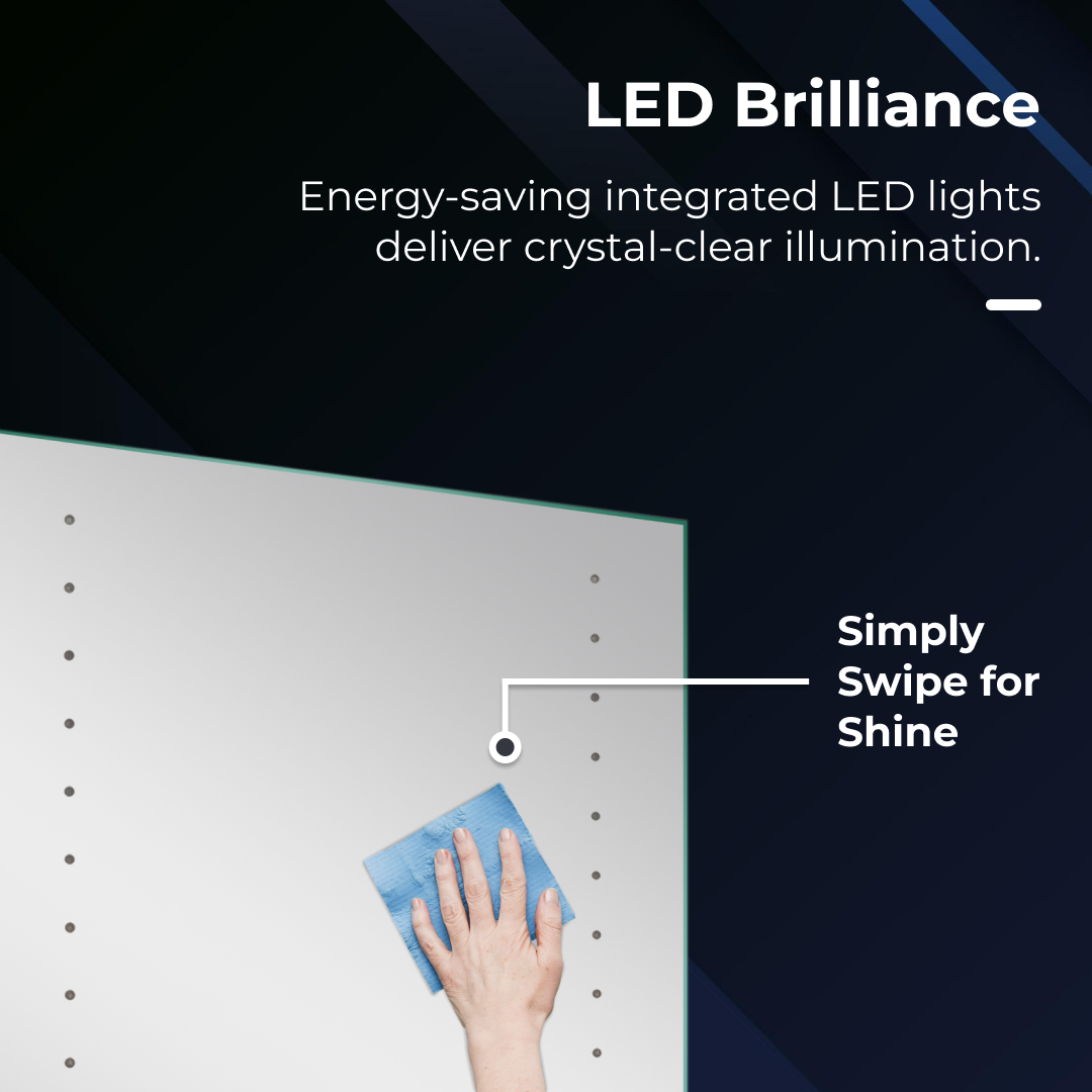 iBathUK Lunar Wall Mounted LED Bathroom Mirror Cabinet, Aluminium Build Illuminated Mirror with Hinged Door Cabinet and 16 LED Lights and Adjustable Glass Shelves in Silver Finish, 450 x 600mm