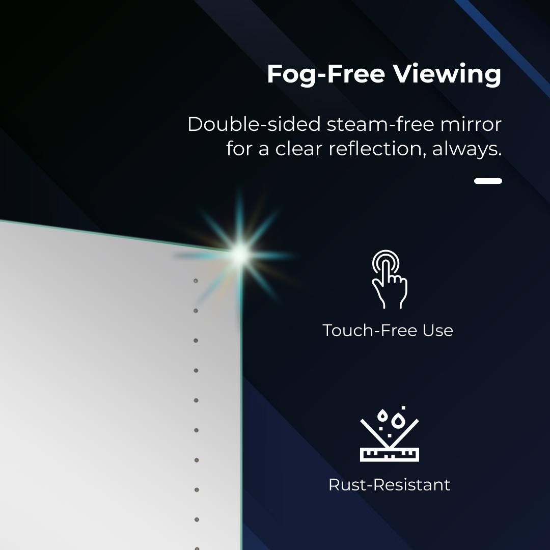 iBathUK Lunar Wall Mounted LED Bathroom Mirror Cabinet, Aluminium Build Illuminated Mirror with Hinged Door Cabinet and 16 LED Lights and Adjustable Glass Shelves in Silver Finish, 450 x 600mm