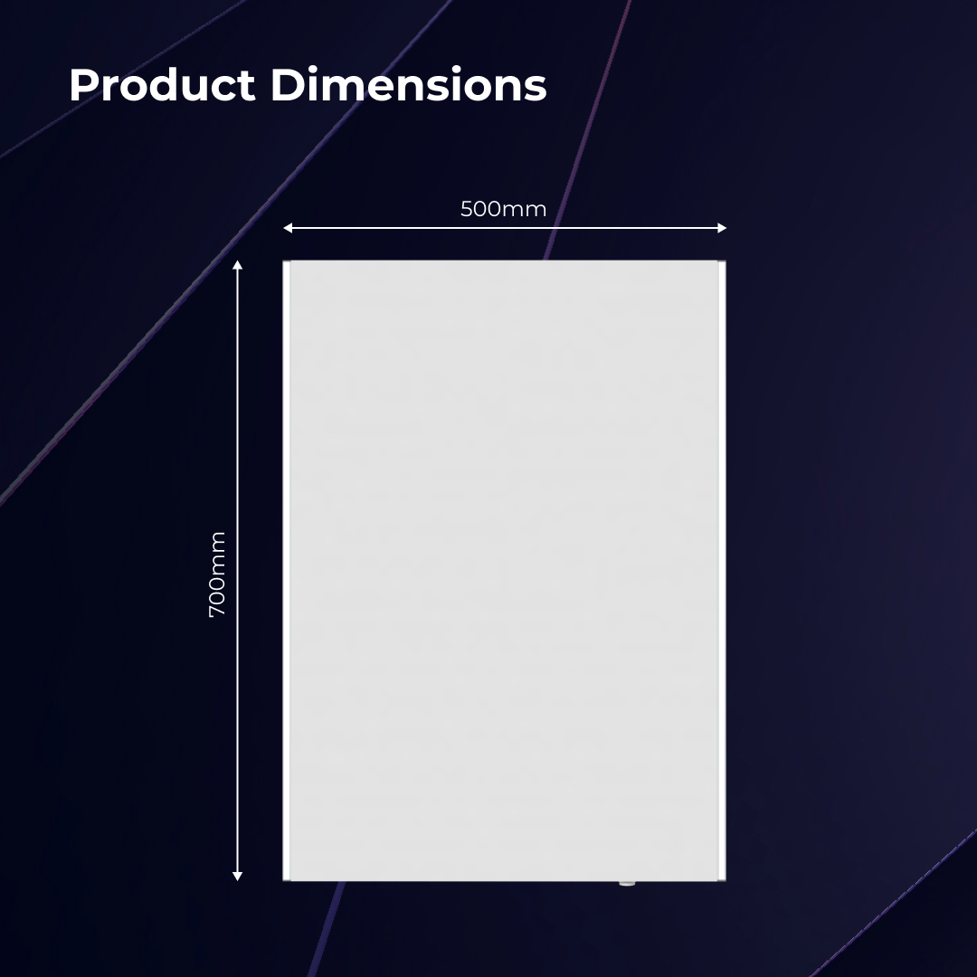 iBathUK Aurora Wall Mounted LED Bathroom Mirror, Modern Battery Powered Illuminated Mirror with Dual 6500K Cool White Light Strips with Portrait or Landscape Mount in Aluminium Frame, 500 x 700mm