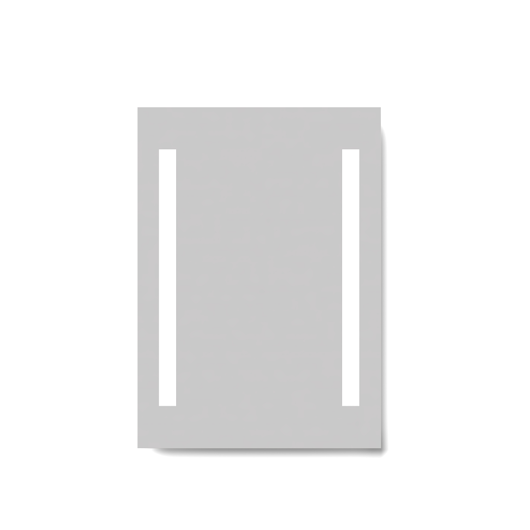 iBathUK Eclipse Wall Mounted LED Bathroom Mirror, Modern Battery Powered Illuminated Mirror with Cool White Dual Light Strips in Portrait or Landscape Orientation in Aluminium Frame, 500 x 700mm