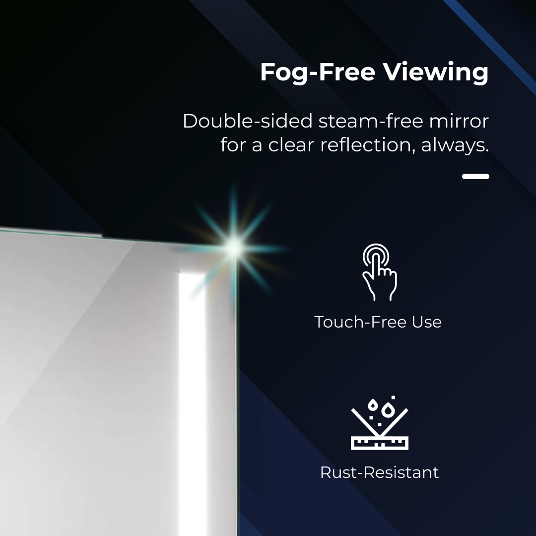 iBathUK Astrid Wall Mounted LED Bathroom Mirror Cabinet, Modern Illuminated Cabinet with 2 Hinged Door, Mirror Cabinet with Light and Bathroom Storage Landscape Orientation in Silver Finish, 800x600mm