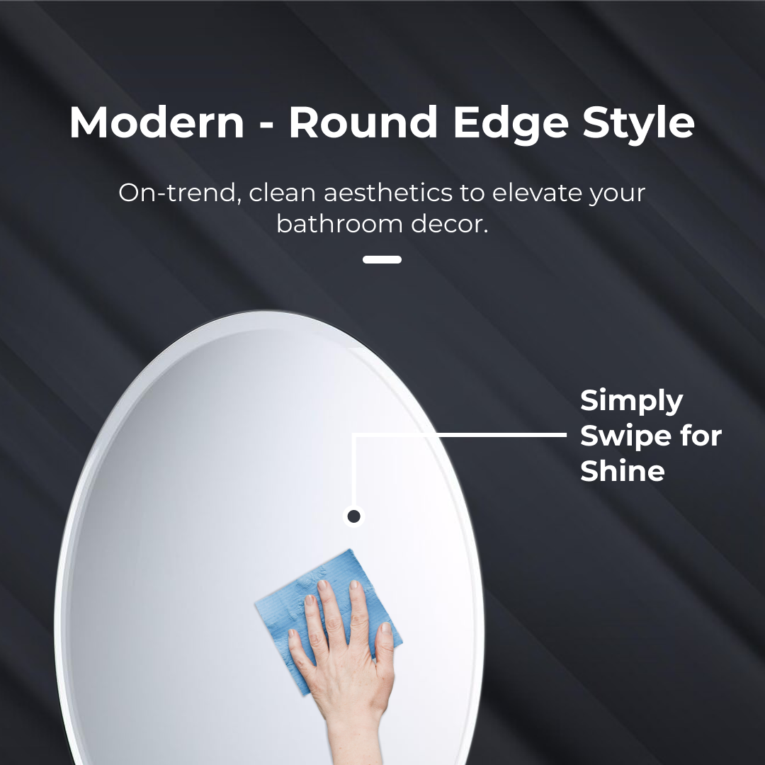 iBathUK Stockholm Wall Mounted Mirror Cabinet, Pre-Assembled Modern Style Bathroom Cabinet with Hinged Single Door, Internal Shelf Storage Unit, Portrait or Landscape Orientation in Silver 500 x 500mm