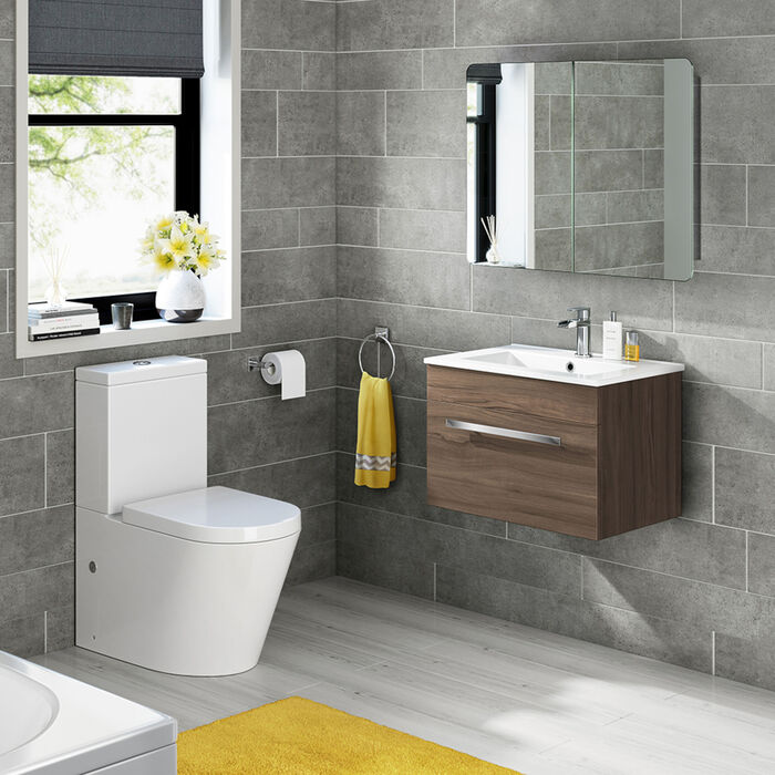 iBathUK Malmo Wall Mounted Double Door Mirror Cabinet, Pre-Assembled Modern Design Bathroom Mirror Storage Unit with 3 Shelves, Hinged Doors in Silver Finish, 600 x 800mm