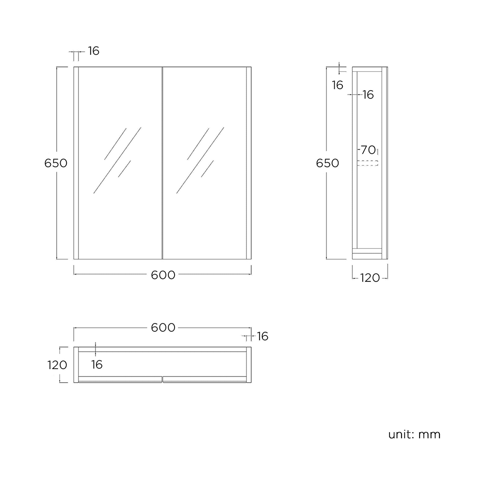 iBathUK Storvue Wall Mounted Illuminated Bathroom Mirror Cabinet with 2 Doors and 1 Adjustable Glass Shelf, Modern Bathroom Storage Mirror in Gloss White, 600 x 900mm