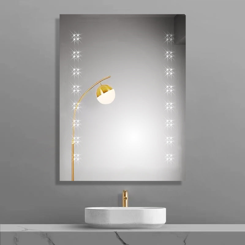 iBathUK Celeste Wall Mounted LED Bathroom Mirror, Modern Pre-Assembled Illuminated Mirror with Infrared Sensor and Demister Pad Light Up Mirror for Bathrooms Portrait or Landscape Fitting, 500 x 700mm
