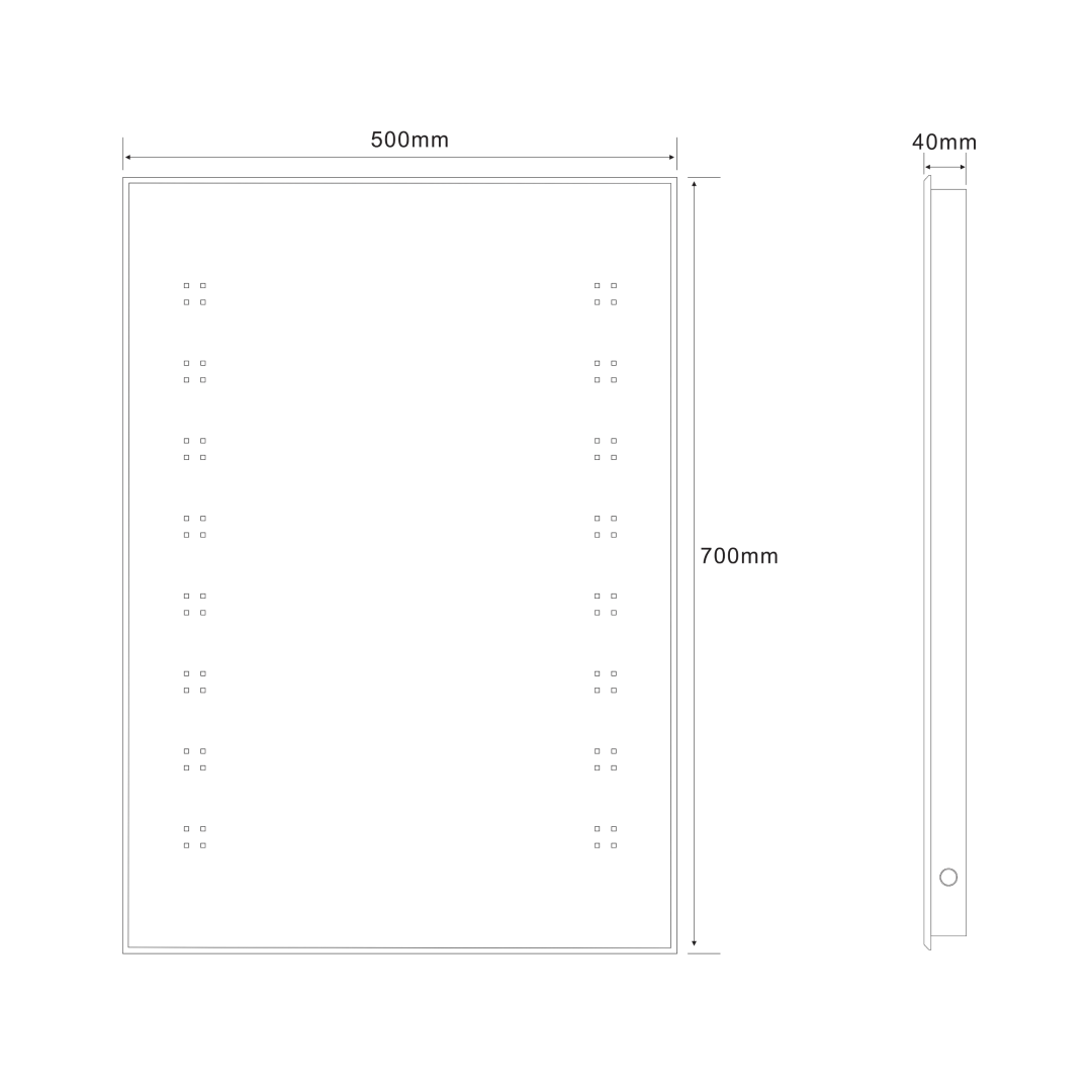 iBathUK Celeste Wall Mounted LED Bathroom Mirror, Modern Pre-Assembled Illuminated Mirror with Infrared Sensor and Demister Pad Light Up Mirror for Bathrooms Portrait or Landscape Fitting, 500 x 700mm