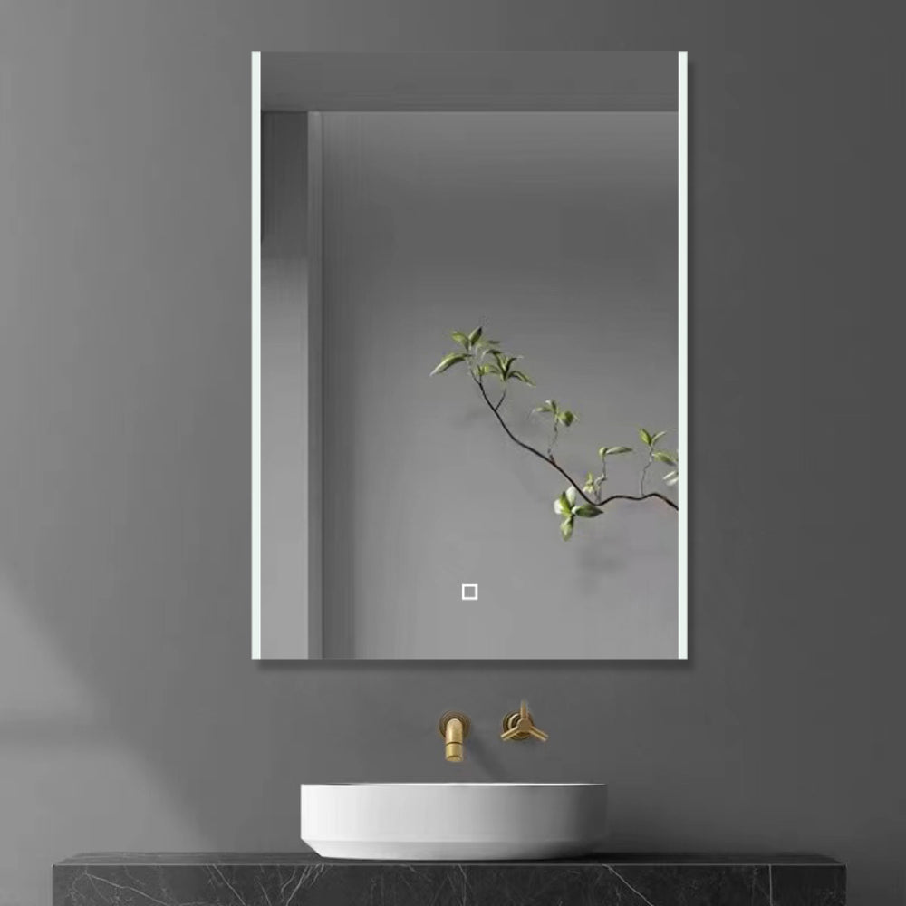 iBathUK Nebula Wall Mounted LED Bathroom Mirror, Modern Pre-Assembled Illuminated Light Up Mirror with 2 LED Lights with Touch Sensor Operation, Portrait or Landscape Mounting, 700 x 500mm