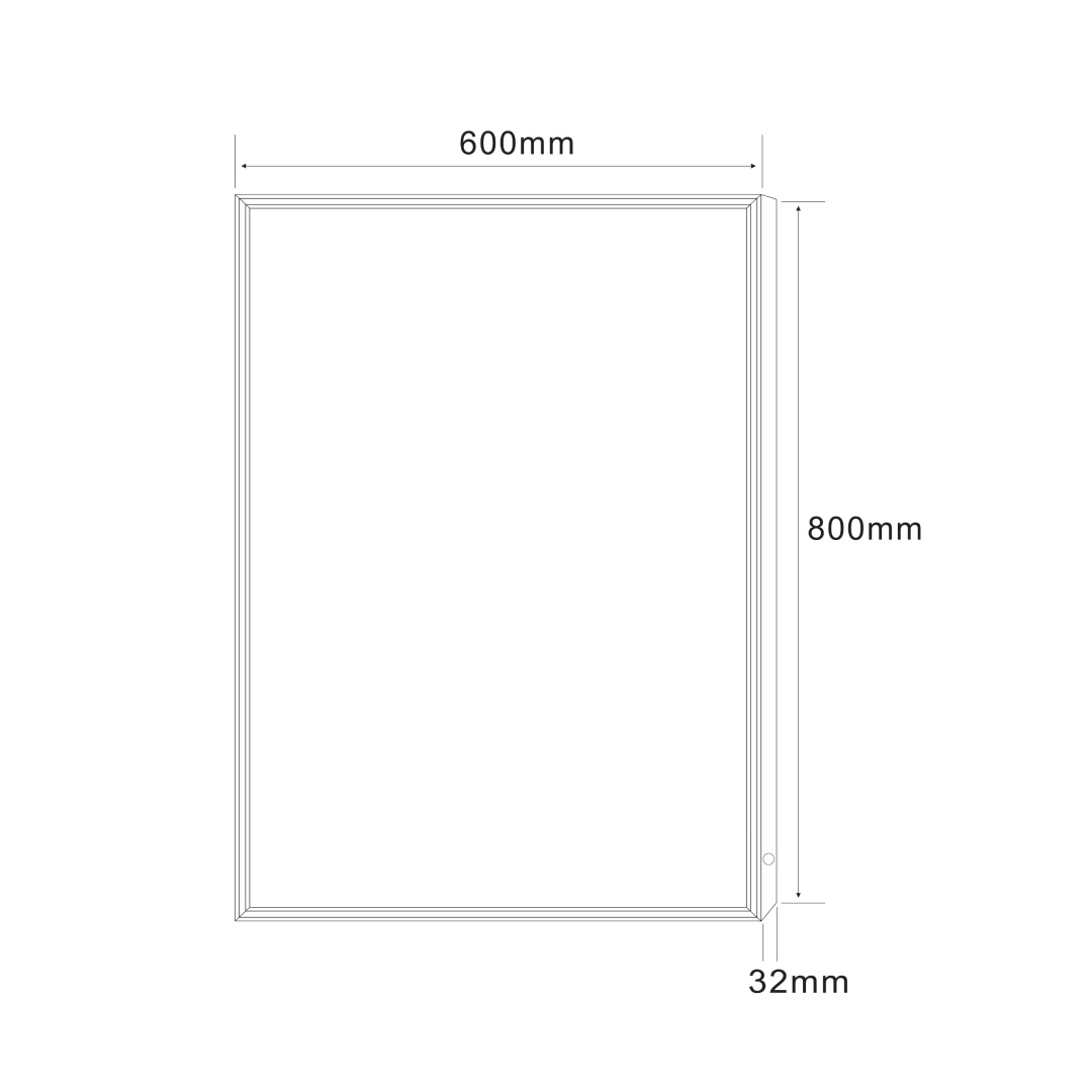 iBathUK Spectra Wall Mounted LED Bathroom Mirror, Modern Pre-Assembled Illuminated Light Up Mirror with Demister Pad with Touchless Sensor Switch, Portrait or Landscape Mounting, 600 x 800 mm