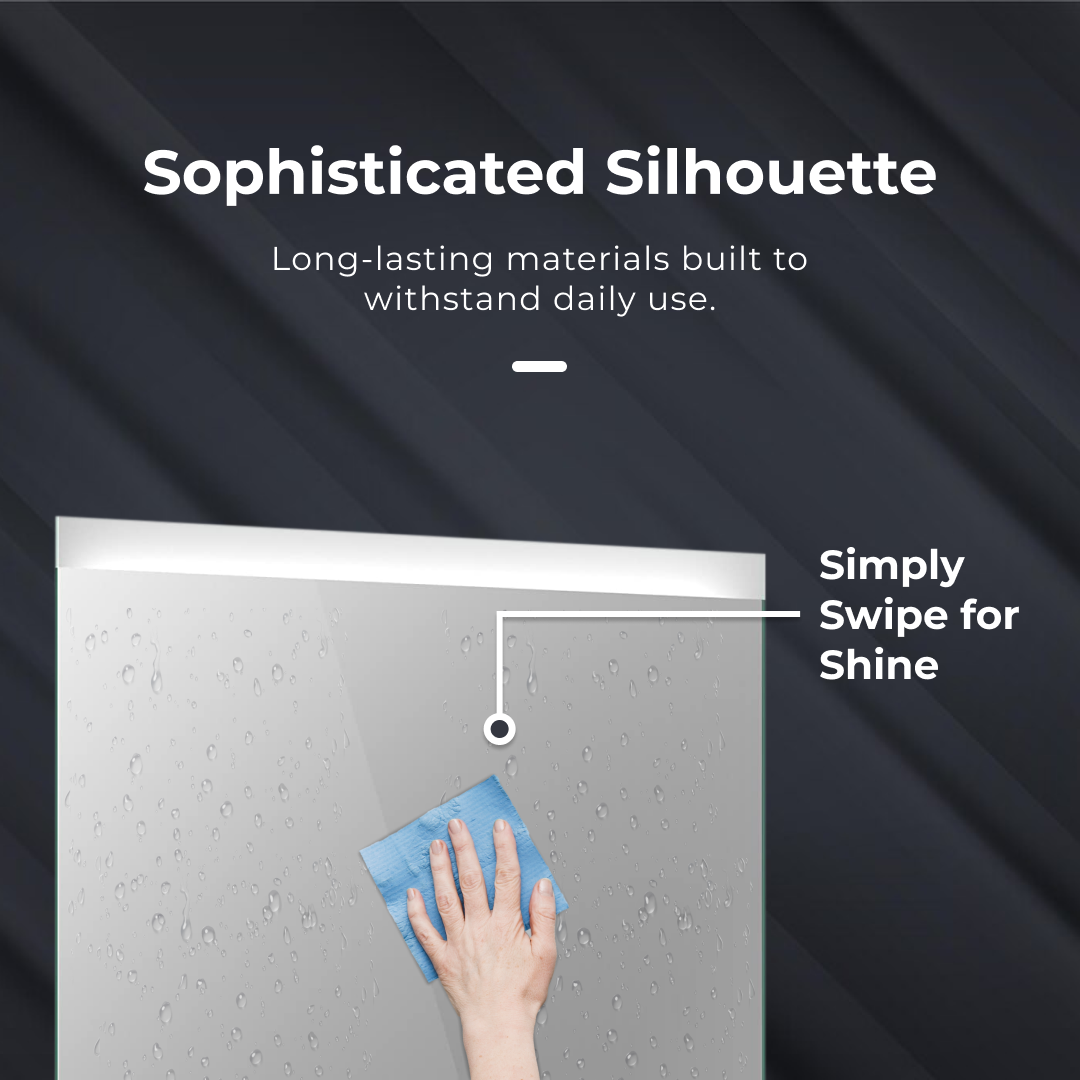 iBathUK Averra LED Illuminated Bathroom Mirror with Demister Pad & Sensor Control - White