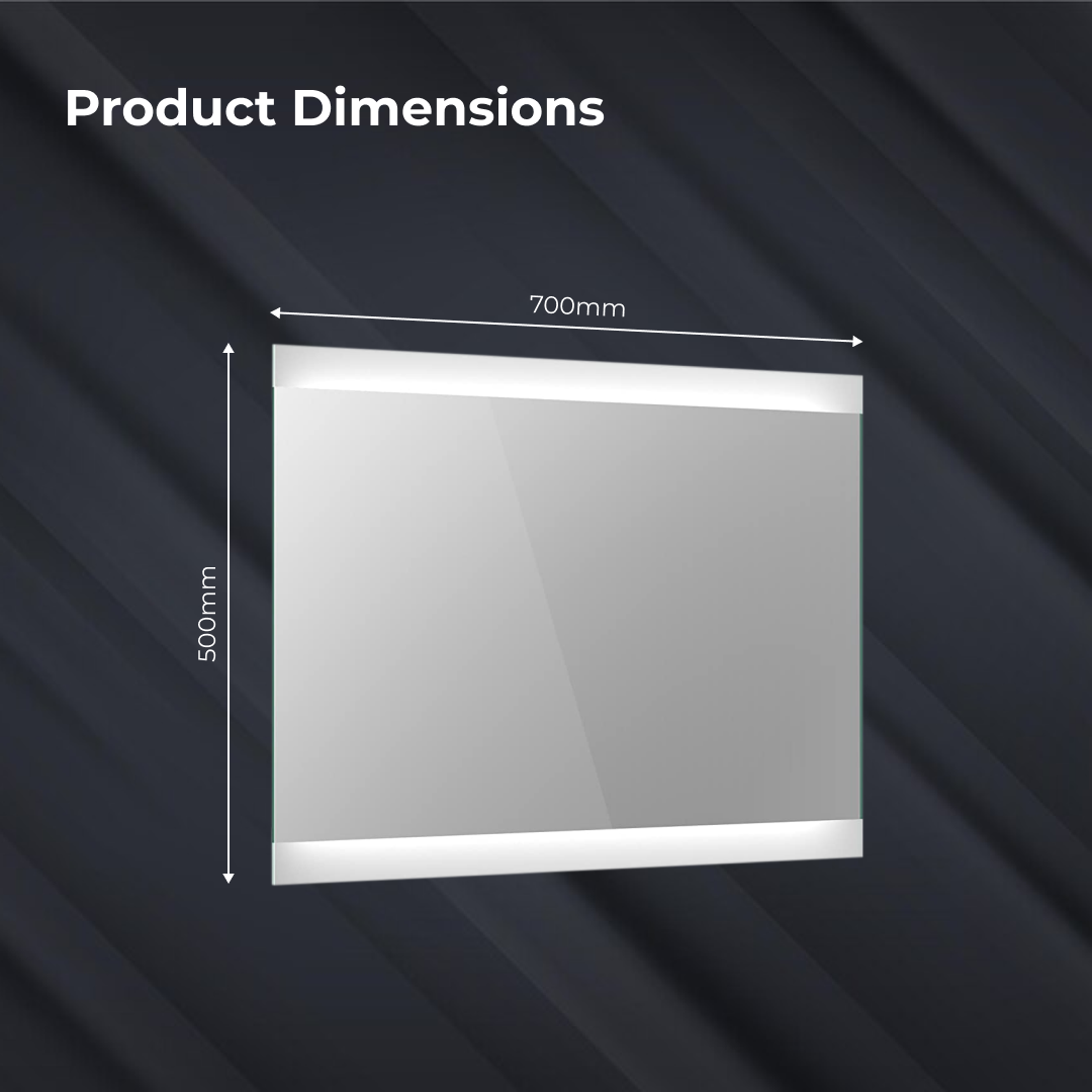 iBathUK Averra LED Illuminated Bathroom Mirror with Demister Pad & Sensor Control - White