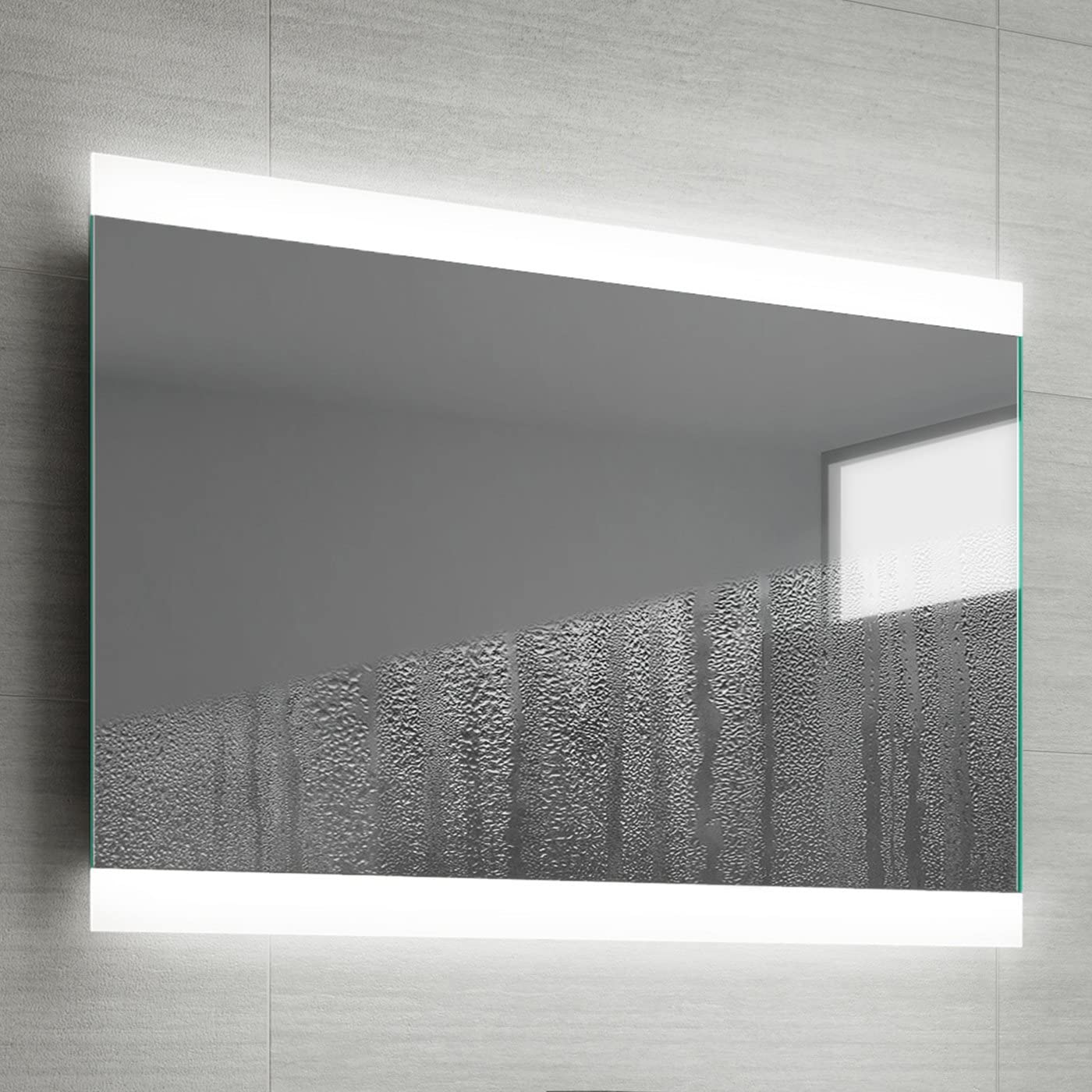 iBathUK Averra LED Illuminated Bathroom Mirror with Demister Pad & Sensor Control - White