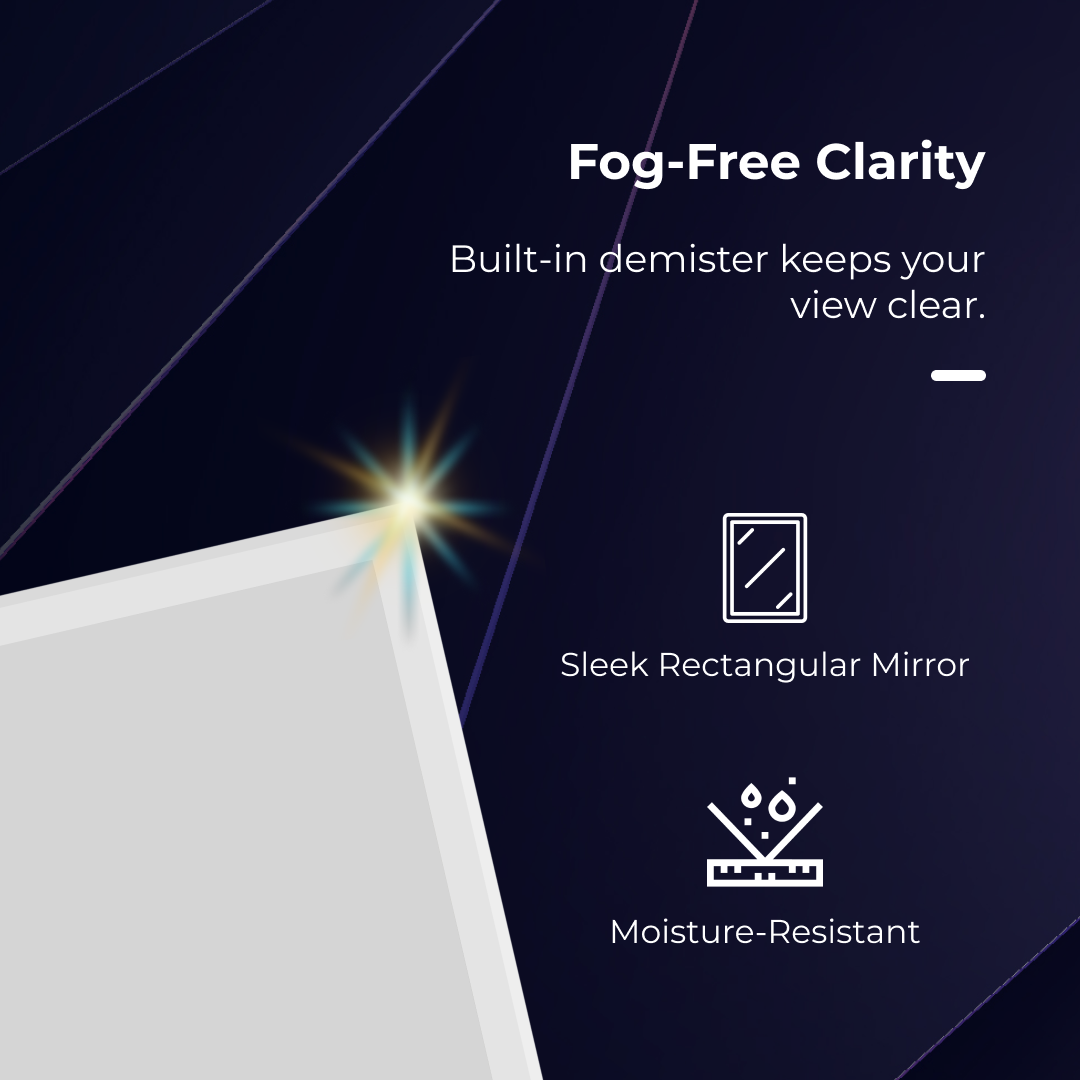 iBathUK Lustre Wall Mounted LED Bathroom Mirror, Modern Pre-Assembled Illuminated Light Up Mirror with 6500K LED Lighting, Demister Pad and Touch Switch Control, Portrait Mounting, 500 x 700mm