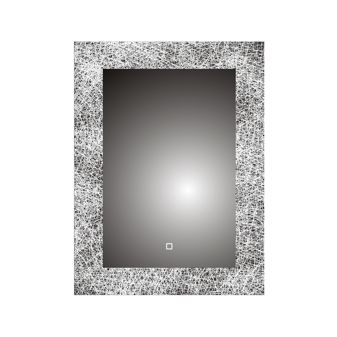 iBathUK Solstice Celestial LED Wall Mounted Bathroom Mirror, Modern Pre-Assembled Illuminated Light Up Mirror with Lighting in Portrait Design, Demister Pad, Touch Switch Control, 500 x 700mm