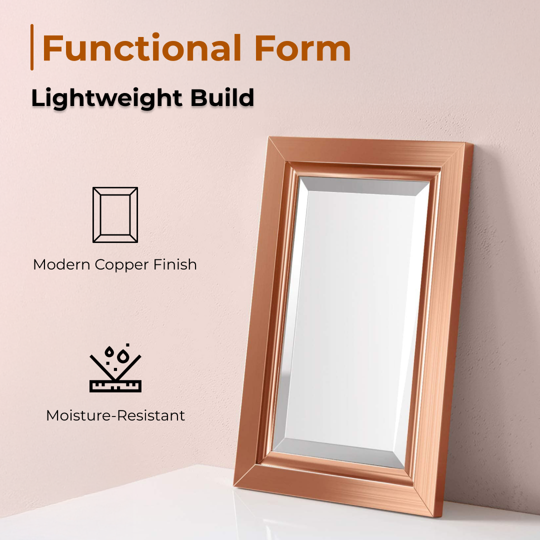 iBathUK Mirana Copper Bevelled Framed Bathroom Mirror - Silver