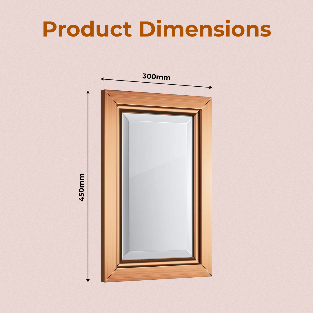 iBathUK Mirana Copper Bevelled Framed Bathroom Mirror - Silver