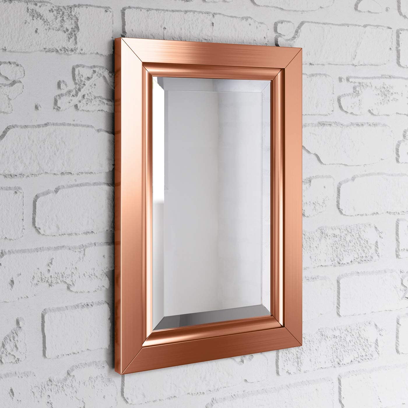 iBathUK Mirana Copper Bevelled Framed Bathroom Mirror - Silver