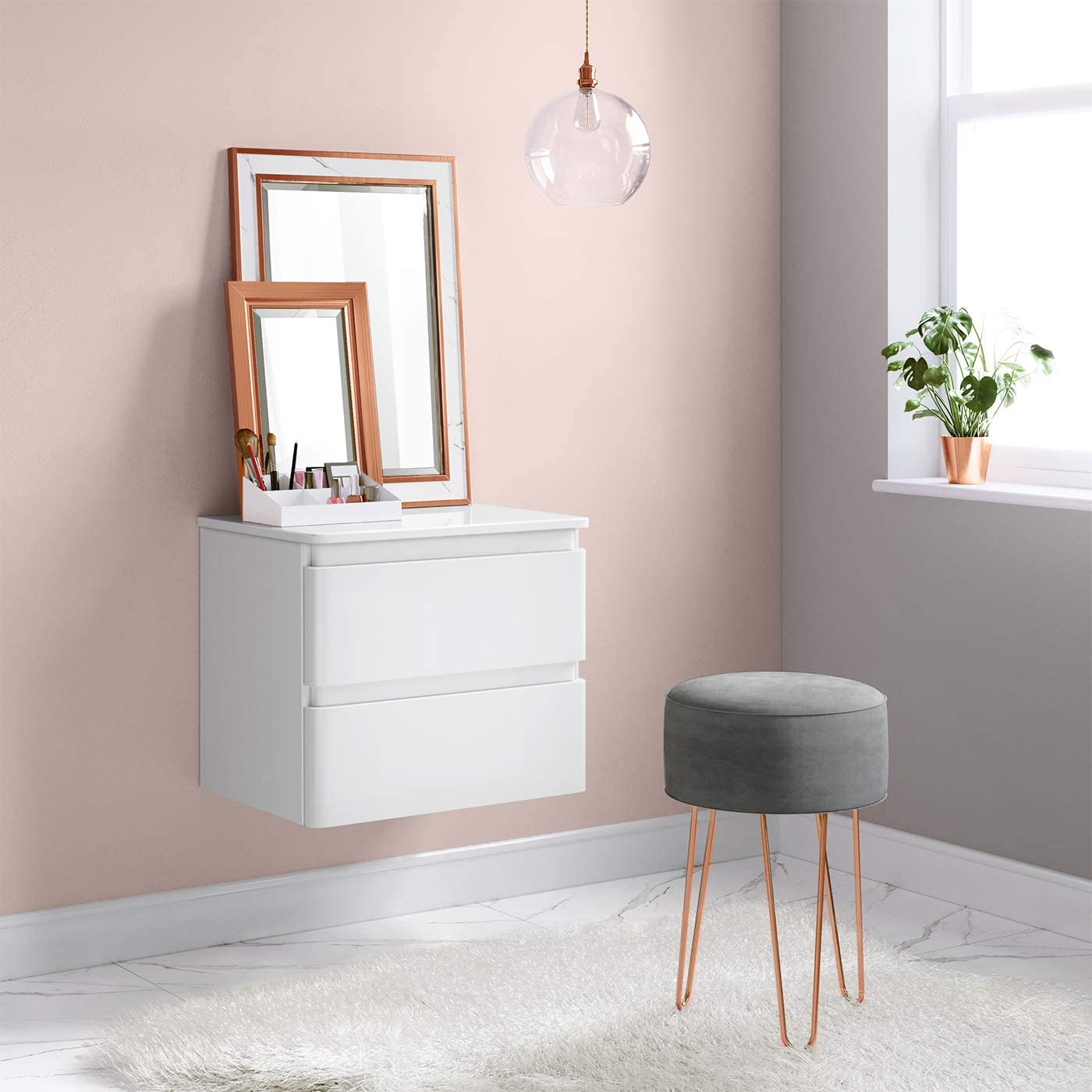 iBathUK Mirana Copper Bevelled Framed Bathroom Mirror - Silver