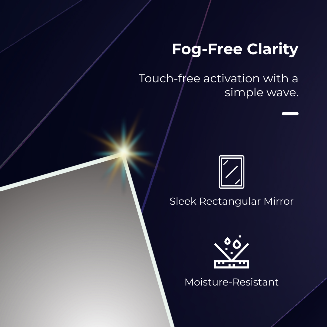 iBathUK Spectra Wall Mounted LED Bathroom Mirror, Modern Pre-Assembled Illuminated Light Up Mirror with Demister Pad with Touchless Sensor Switch, Portrait or Landscape Mounting, 600 x 800 mm