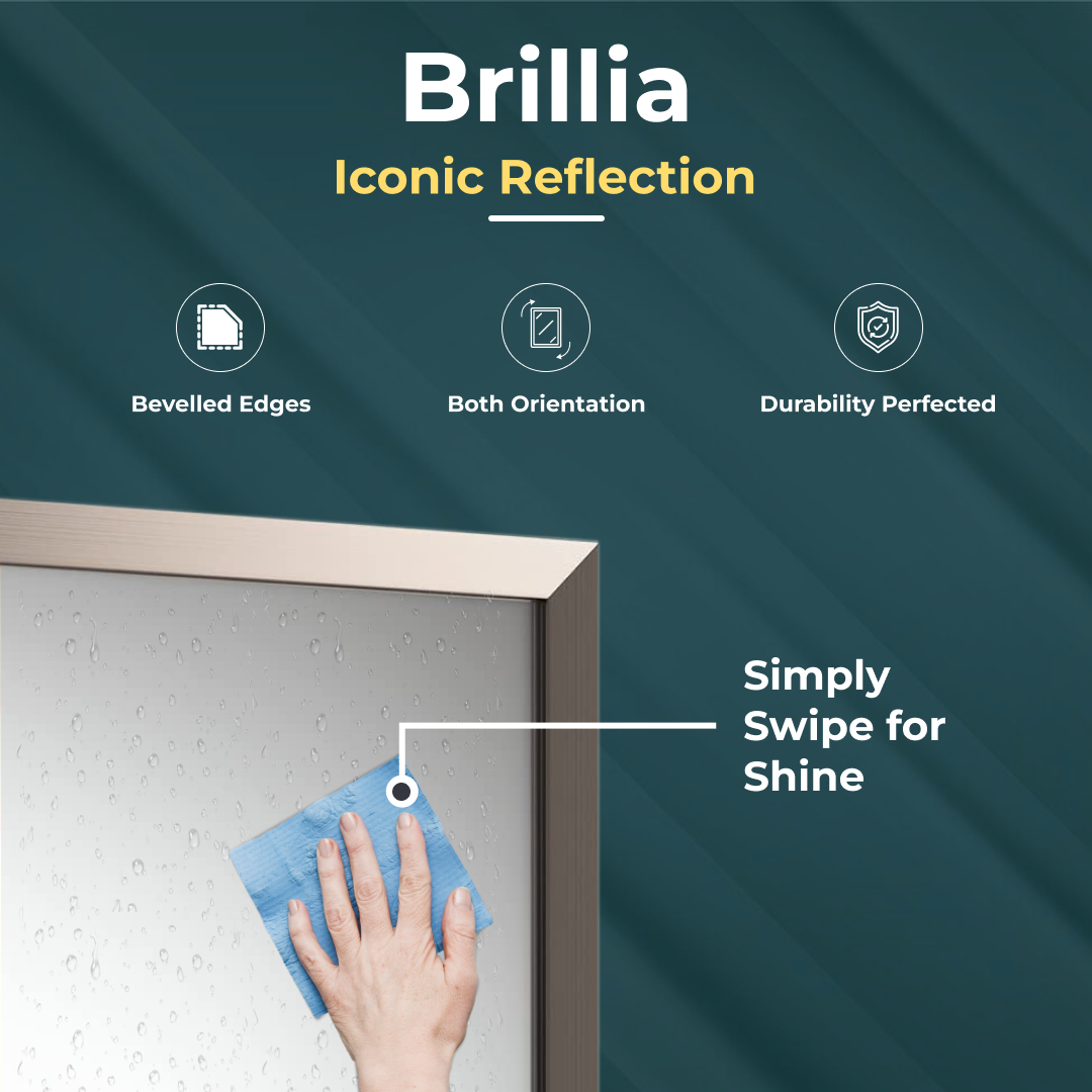 iBathUK Brillia Bevelled Pewter Framed Bathroom Mirror