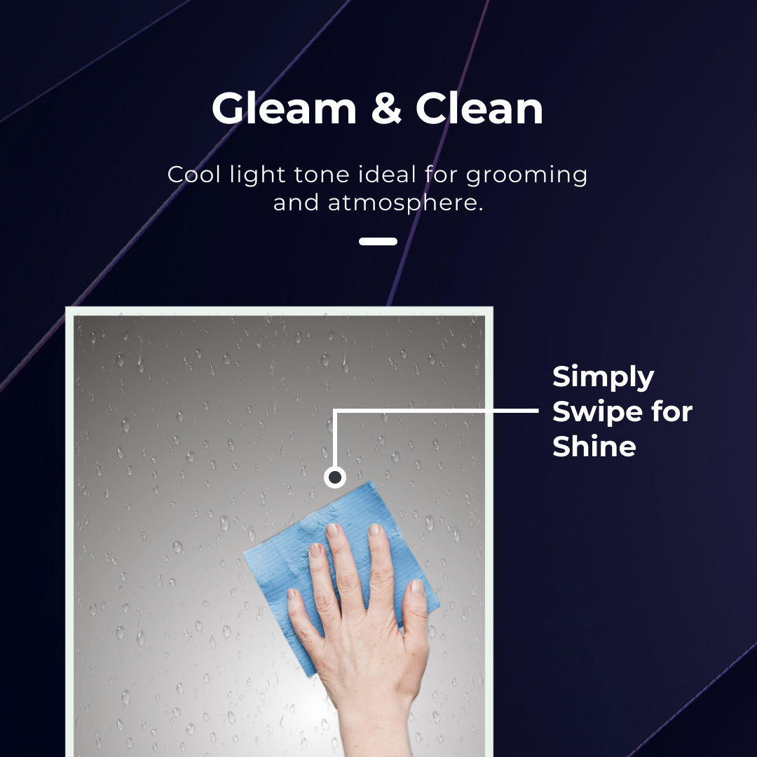 iBathUK Spectra Wall Mounted LED Bathroom Mirror, Modern Pre-Assembled Illuminated Light Up Mirror with Demister Pad with Touchless Sensor Switch, Portrait or Landscape Mounting, 500 x 700mm