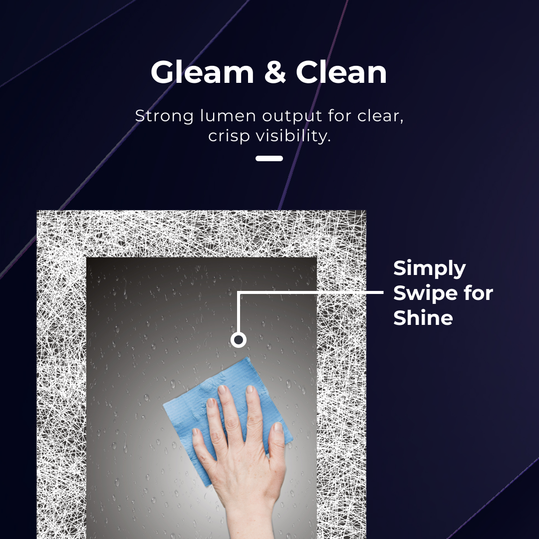 iBathUK Solstice Celestial LED Wall Mounted Bathroom Mirror, Modern Pre-Assembled Illuminated Light Up Mirror with Lighting in Portrait Design, Demister Pad, Touch Switch Control, 500 x 700mm